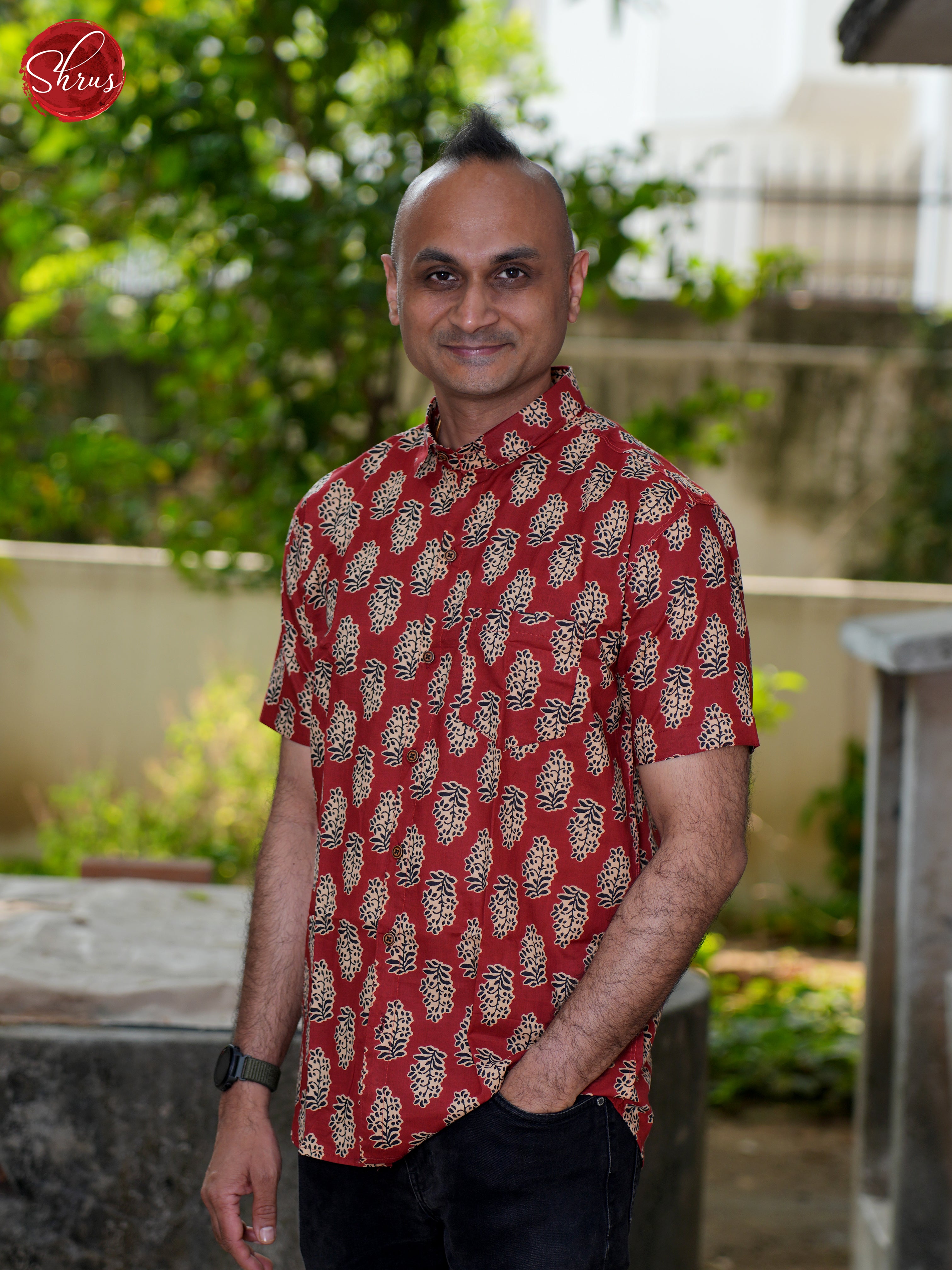 Maroon - Block Print Shirts - Shop on ShrusEternity.com