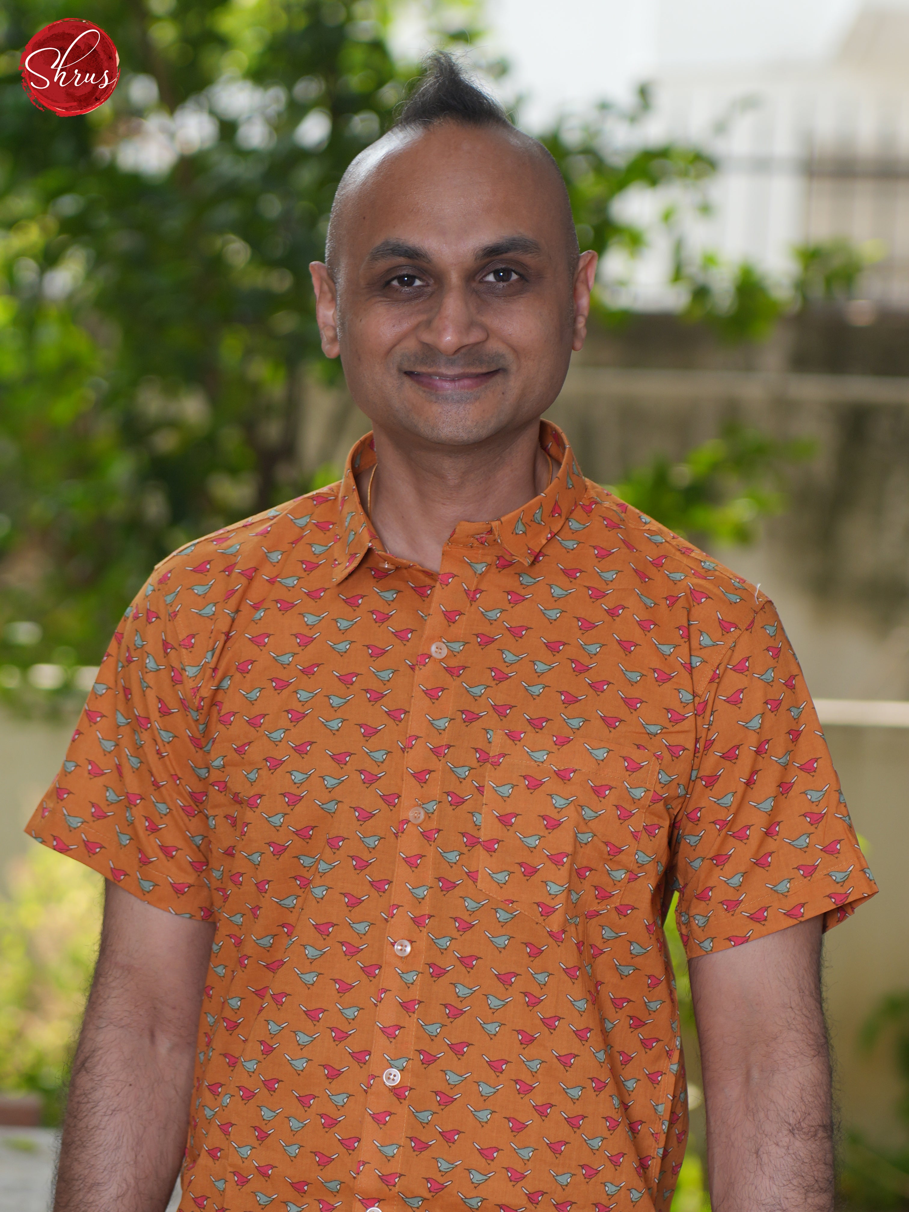 Orange- Block Print Shirts - Shop on ShrusEternity.com
