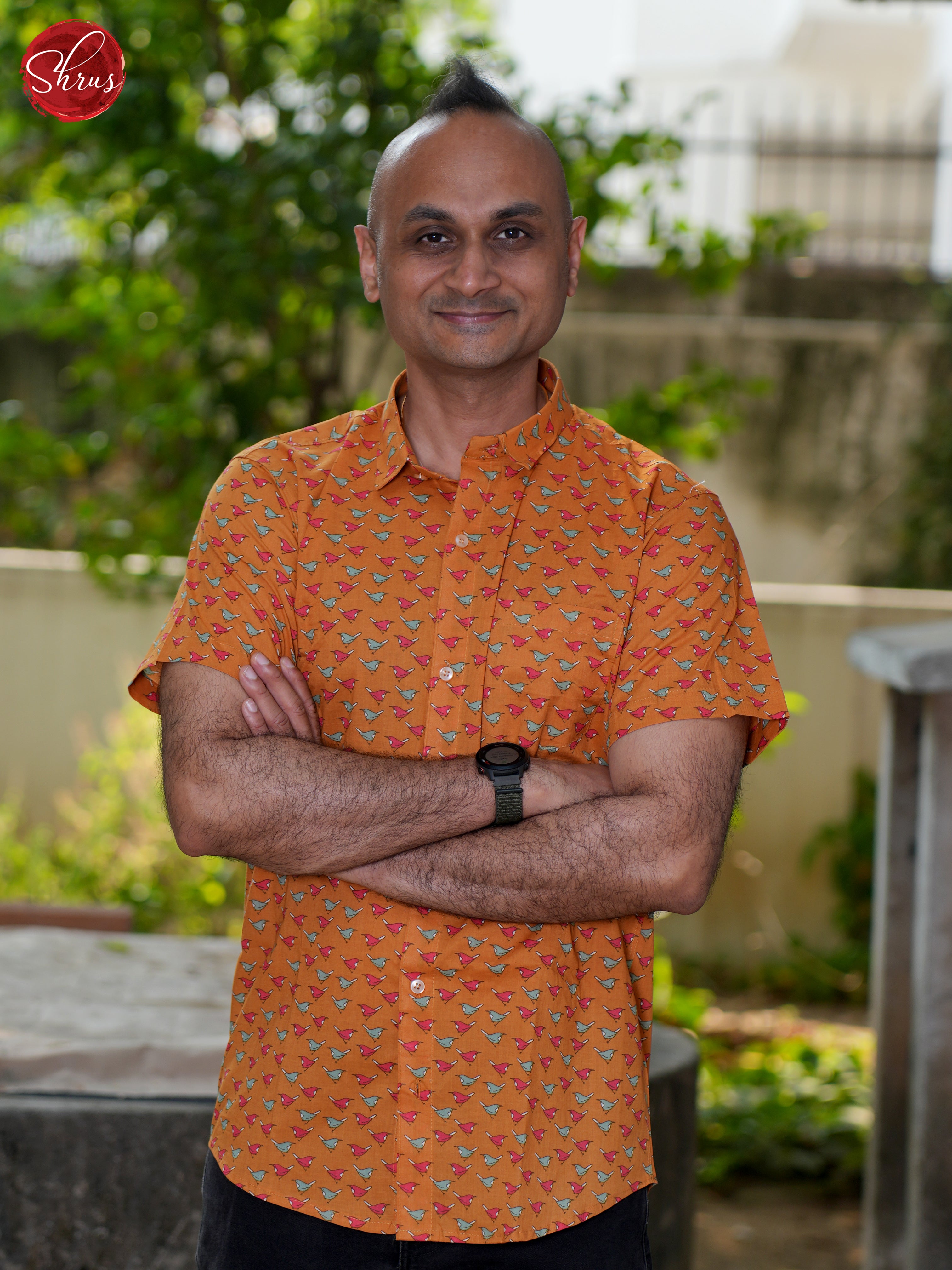 Orange- Block Print Shirts - Shop on ShrusEternity.com