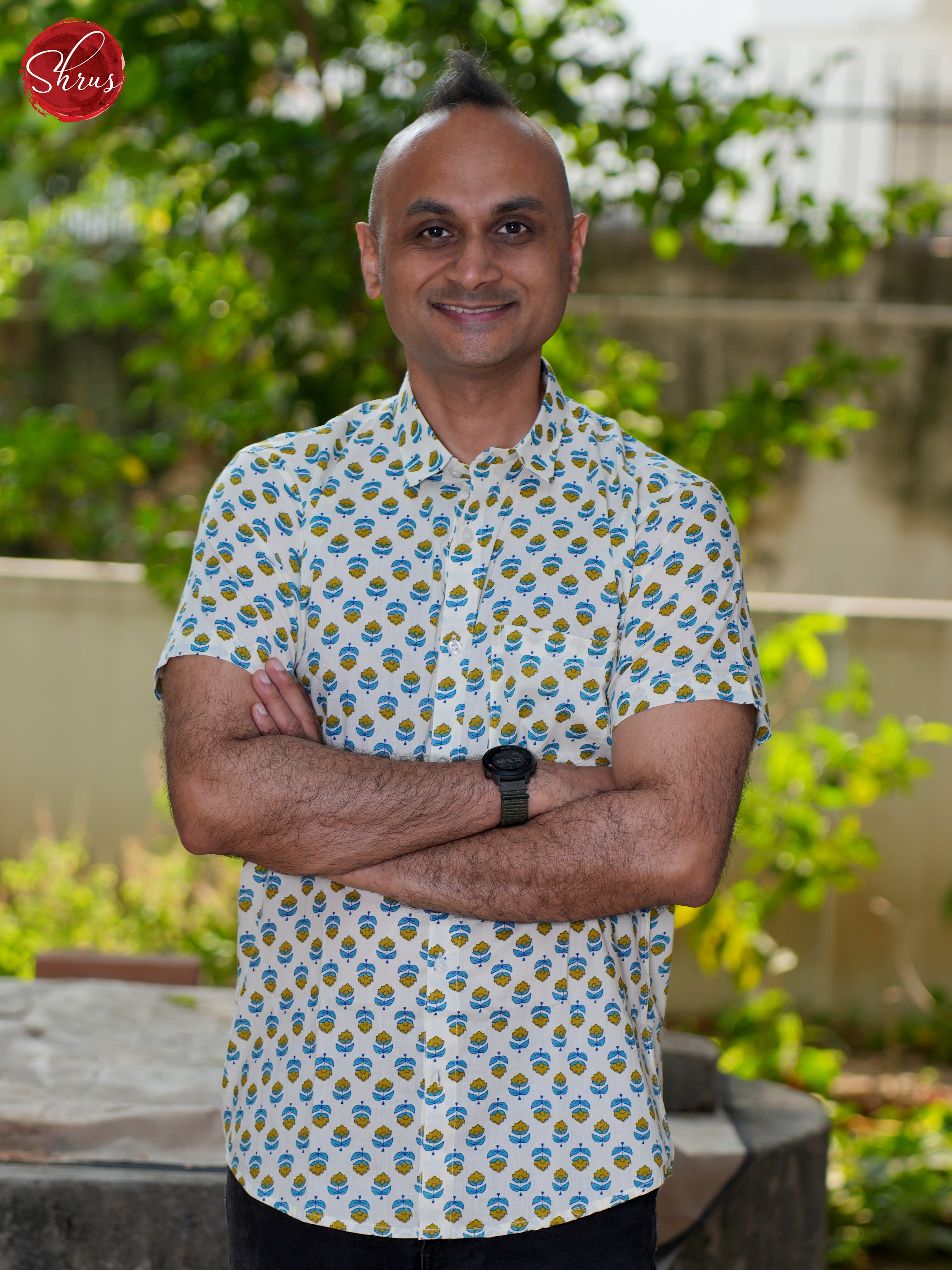 Cream & Blue - Block Print Shirts - Shop on ShrusEternity.com