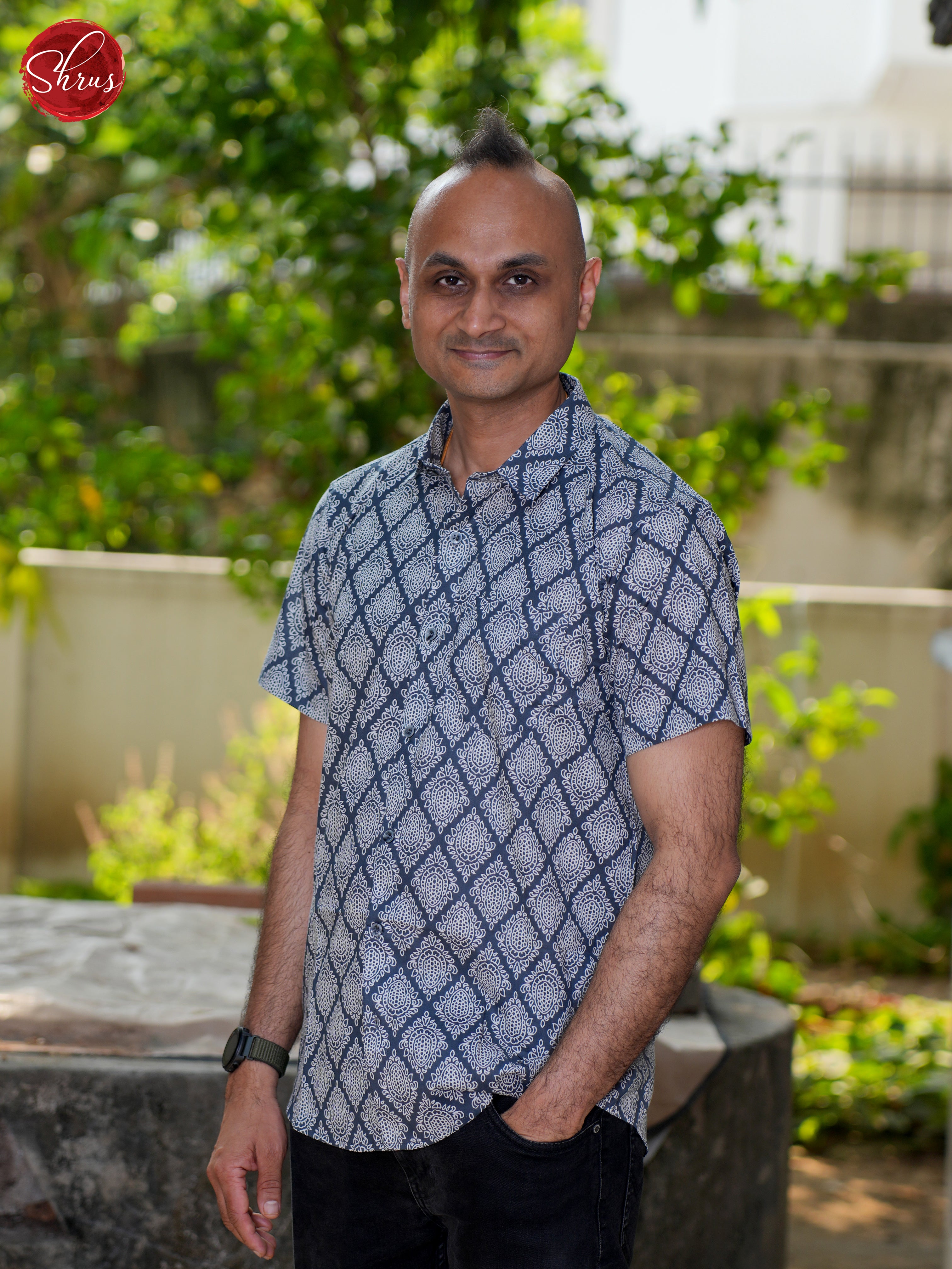 Blue- Block Print Shirts - Shop on ShrusEternity.com