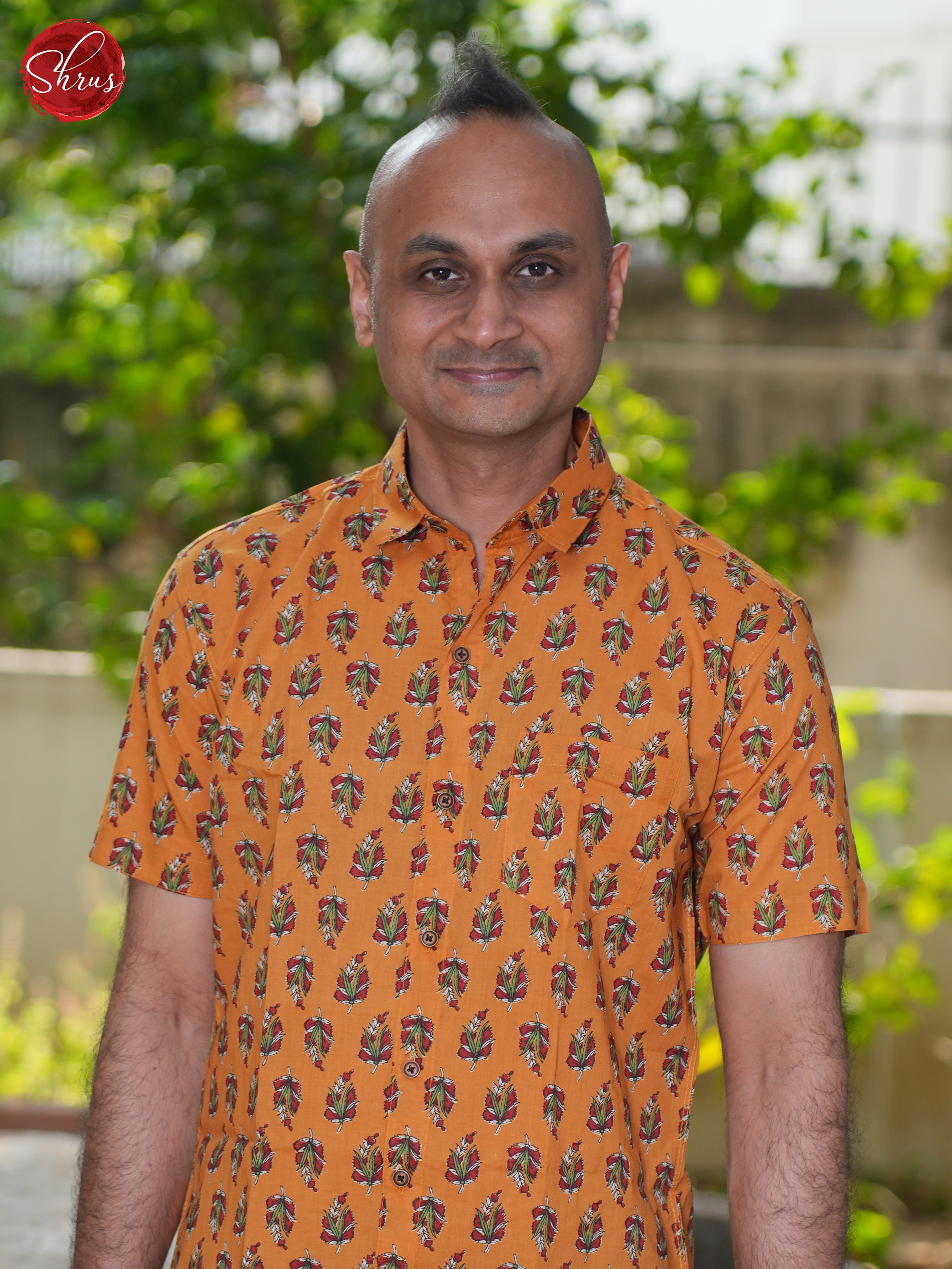 Orange - Block Print Shirts - Shop on ShrusEternity.com
