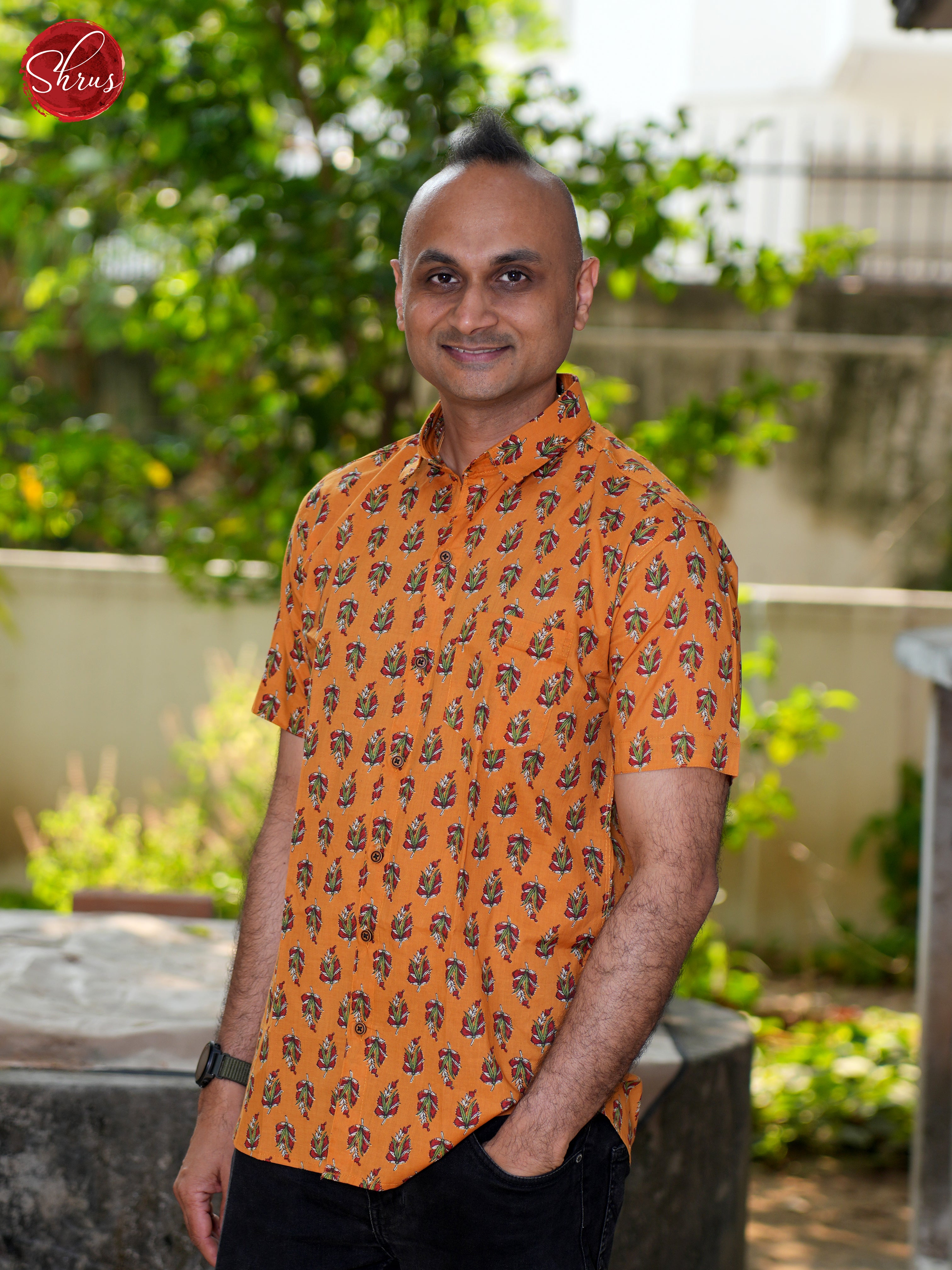Orange - Block Print Shirts - Shop on ShrusEternity.com