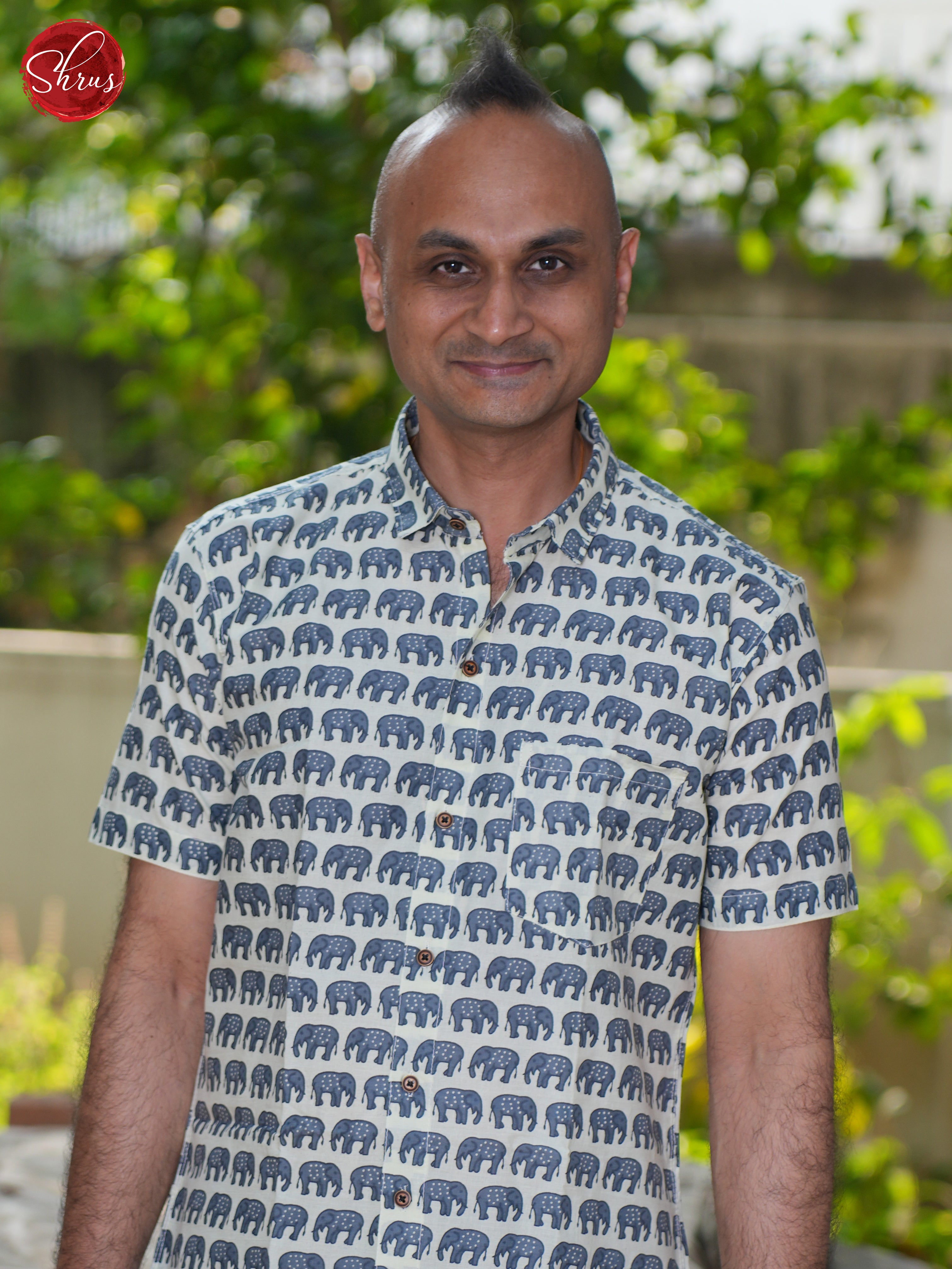 Cream & Blue - Block Print Shirts - Shop on ShrusEternity.com