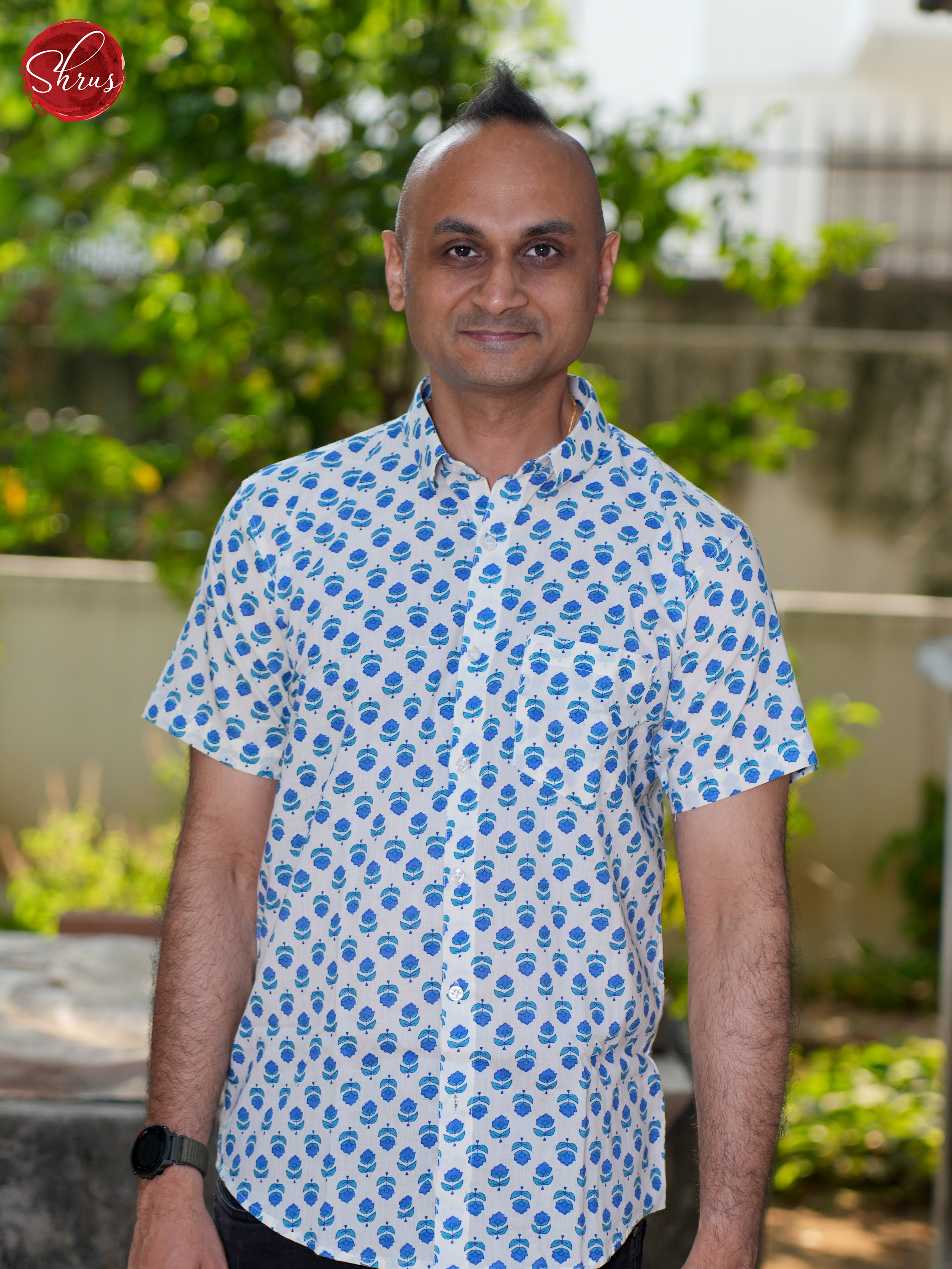 White & Blue - Block Print Shirts - Shop on ShrusEternity.com