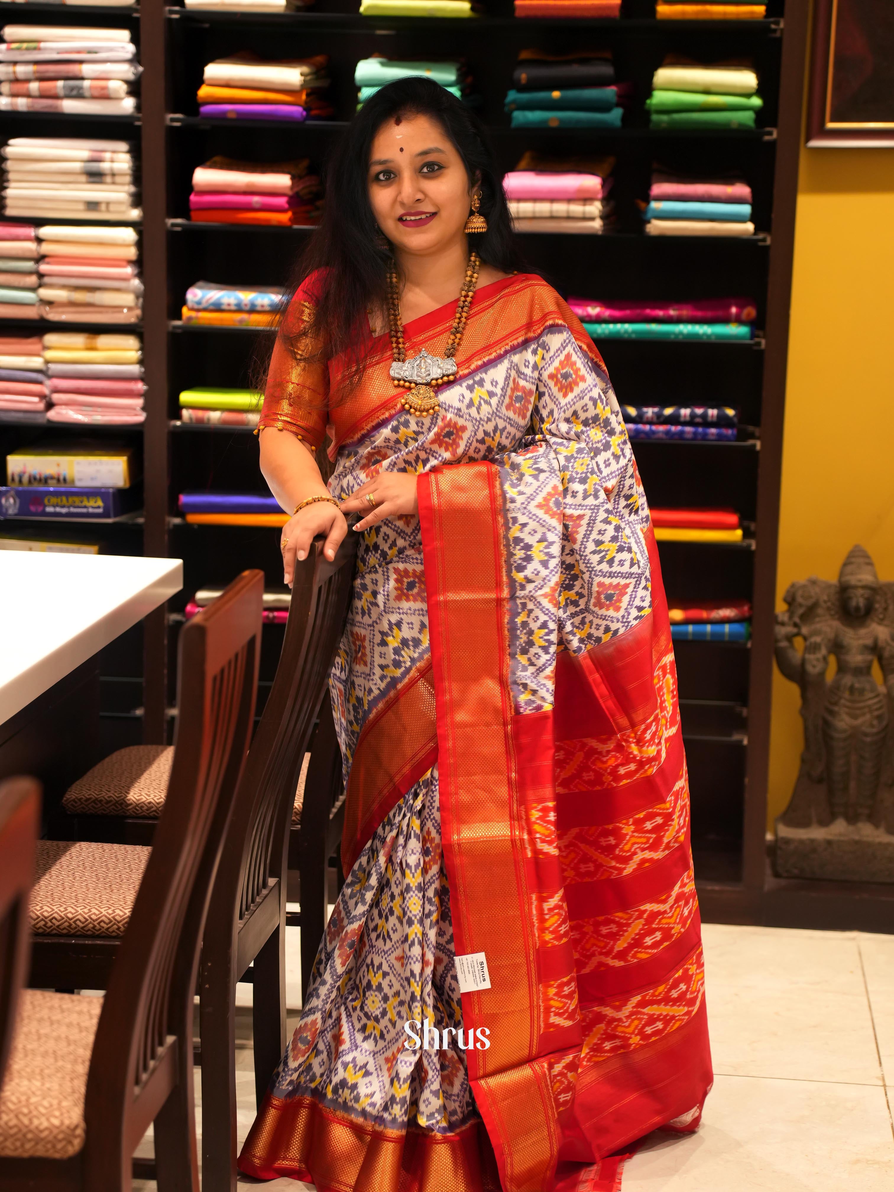CGS27024- Ikkat Silk Saree - Shop on ShrusEternity.com
