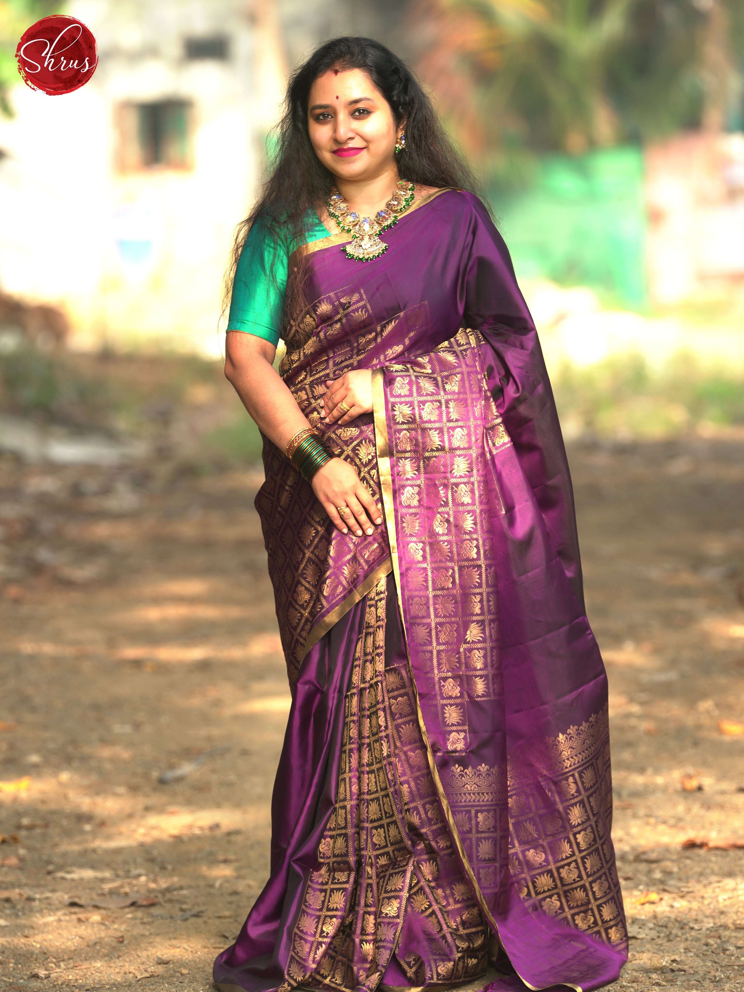 Purple(Single Tone)- Soft silk Saree - Shop on ShrusEternity.com