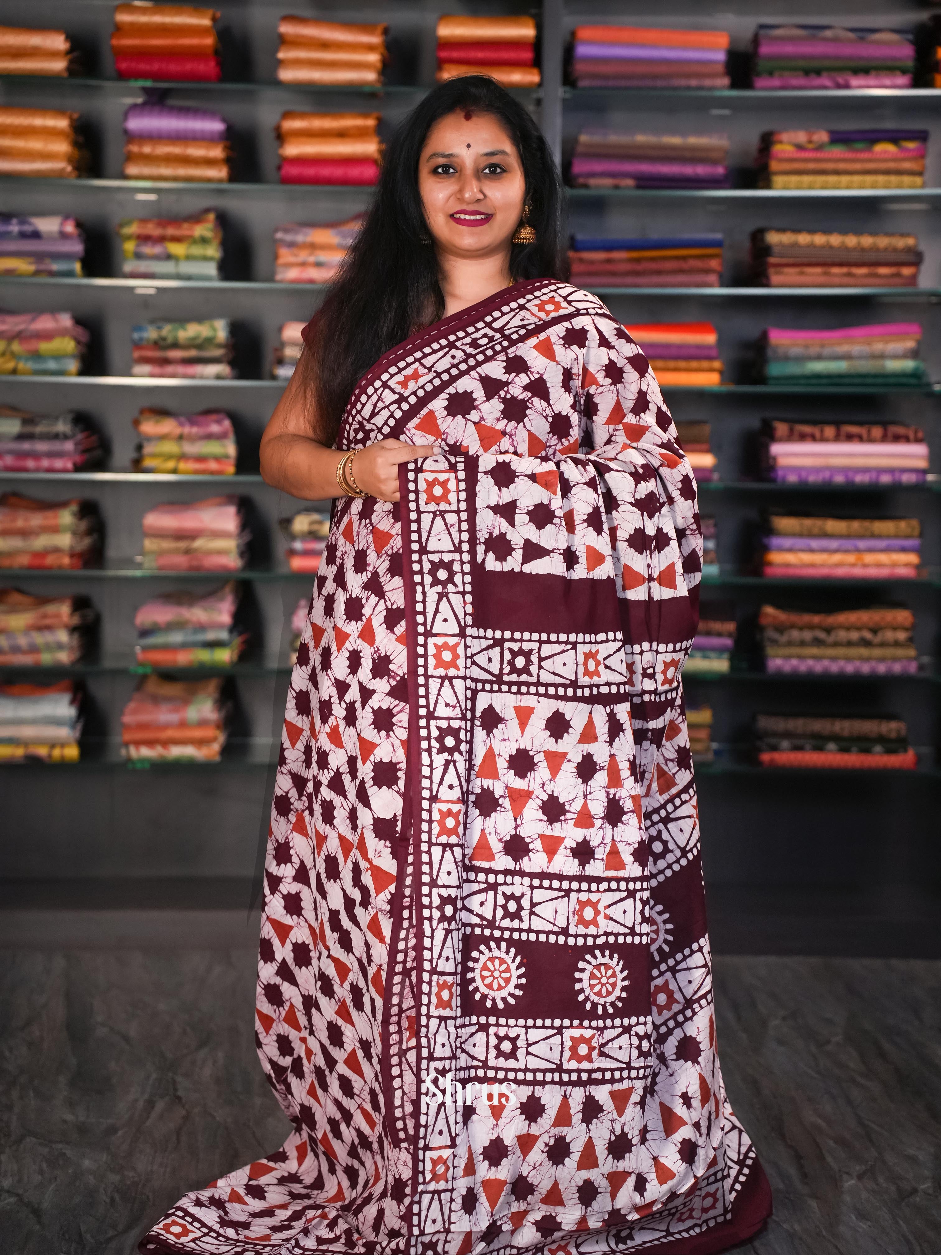 CIS06093- Jaipur cotton Saree - Shop on Shrus.com