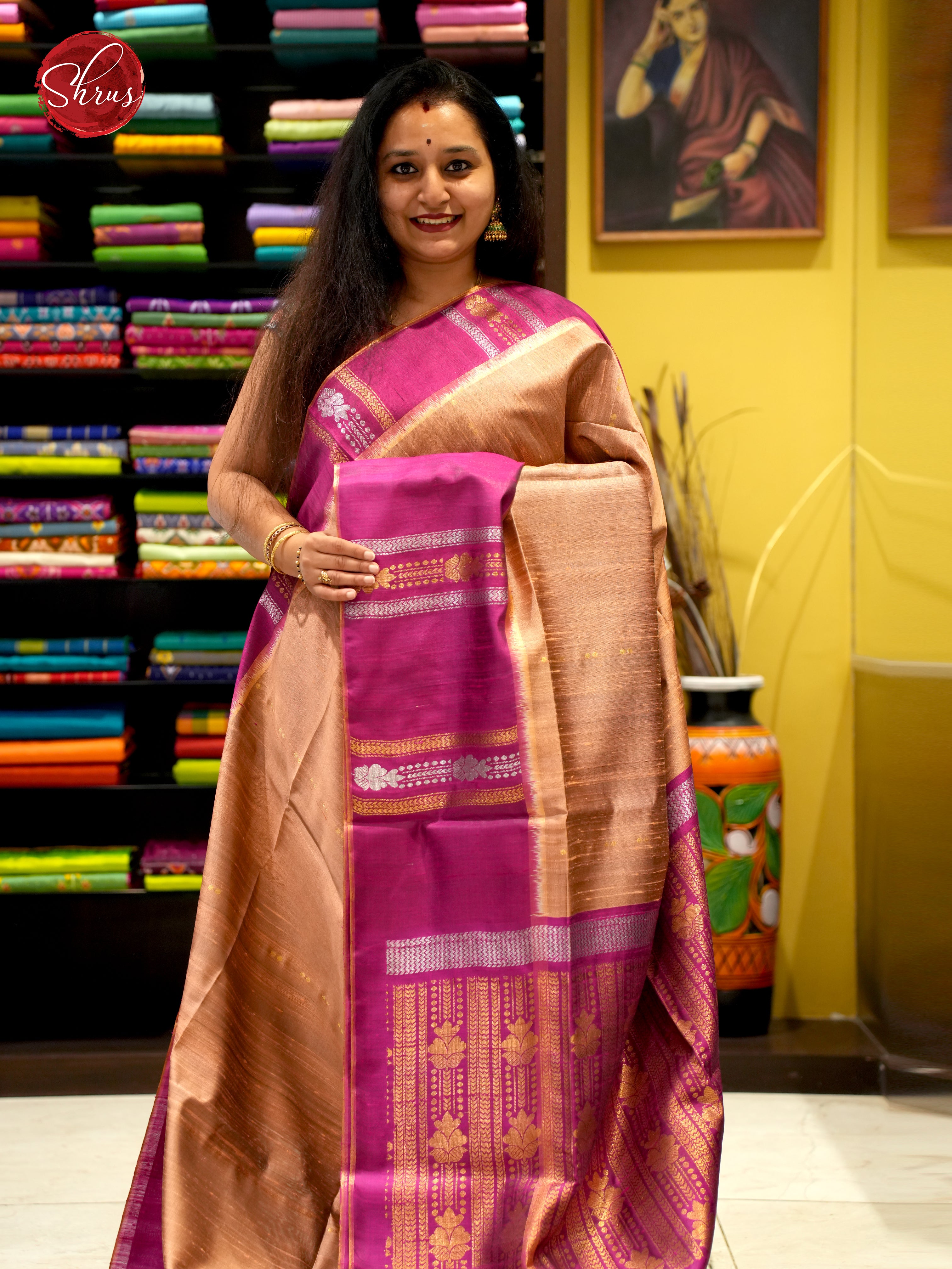 Light Brown & Pink - Raw Silk - Shop on ShrusEternity.com