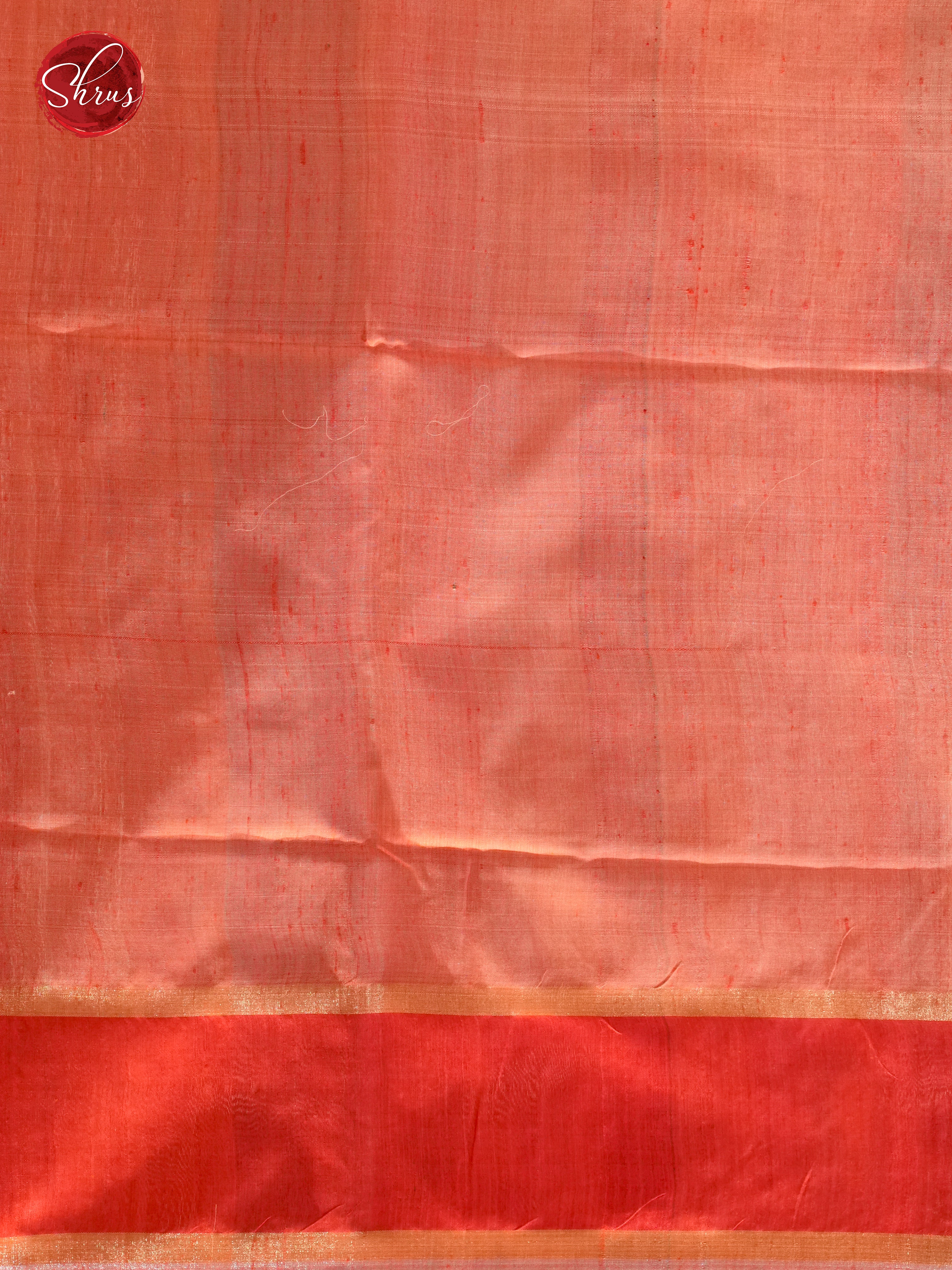 Peach & Red - Raw Silk Saree - Shop on ShrusEternity.com