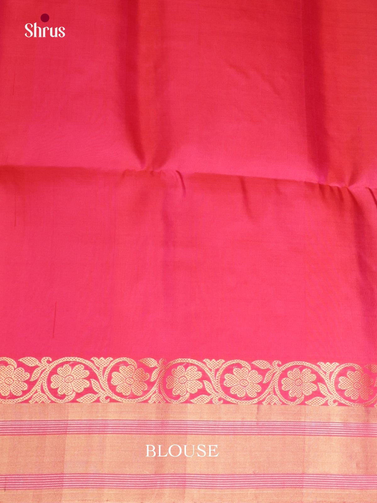 Buy Vivid Dark Blue Silk Saree with Floral Motifs, Zari Woven Border & Pink Pallu