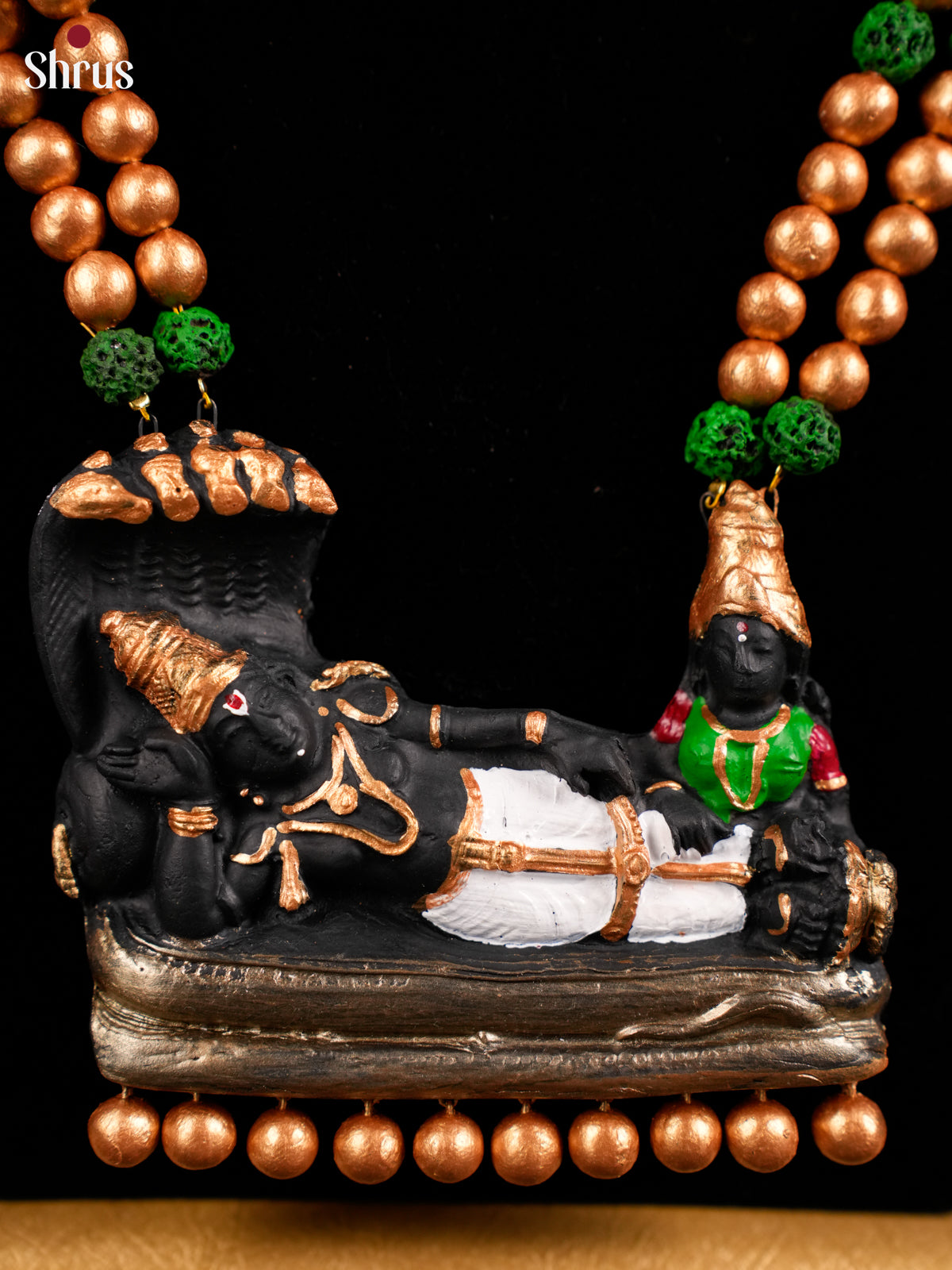 Exquisite Handcrafted necklace with padmaswamy sayana kolam terracotta set- EAJ16003 - Shop on Shrus.com