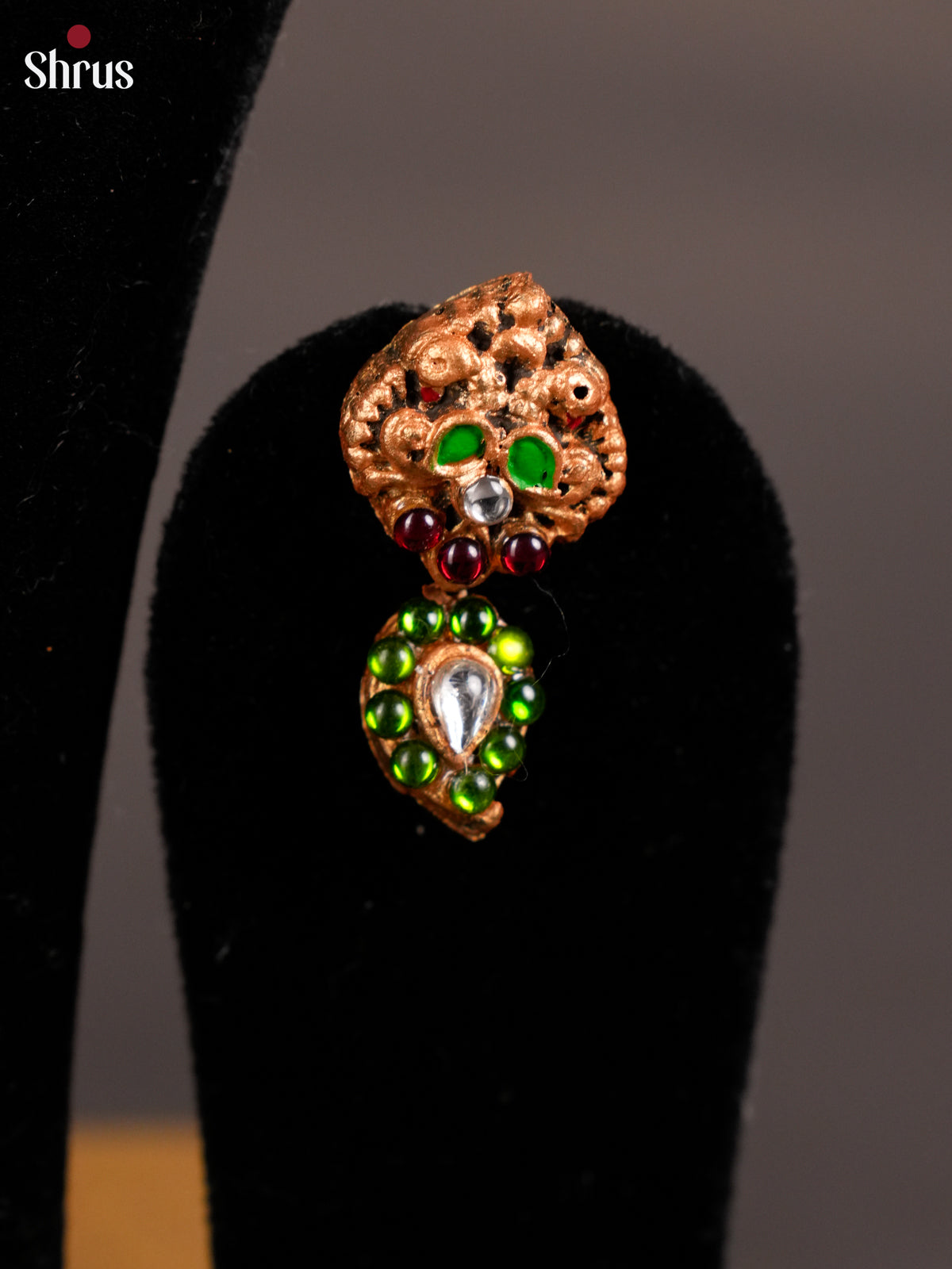 Graceful Handcrafted Manga Necklace in Terracotta set - EAJ16019 - Shop on Shrus.com