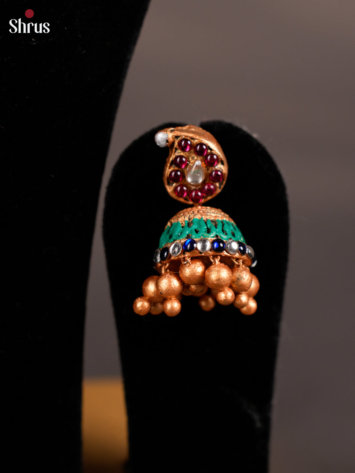 Rustic Manga motifs temple Terracotta Jewellery set with Natarajar pendant -EAJ16020 - Shop on Shrus.com