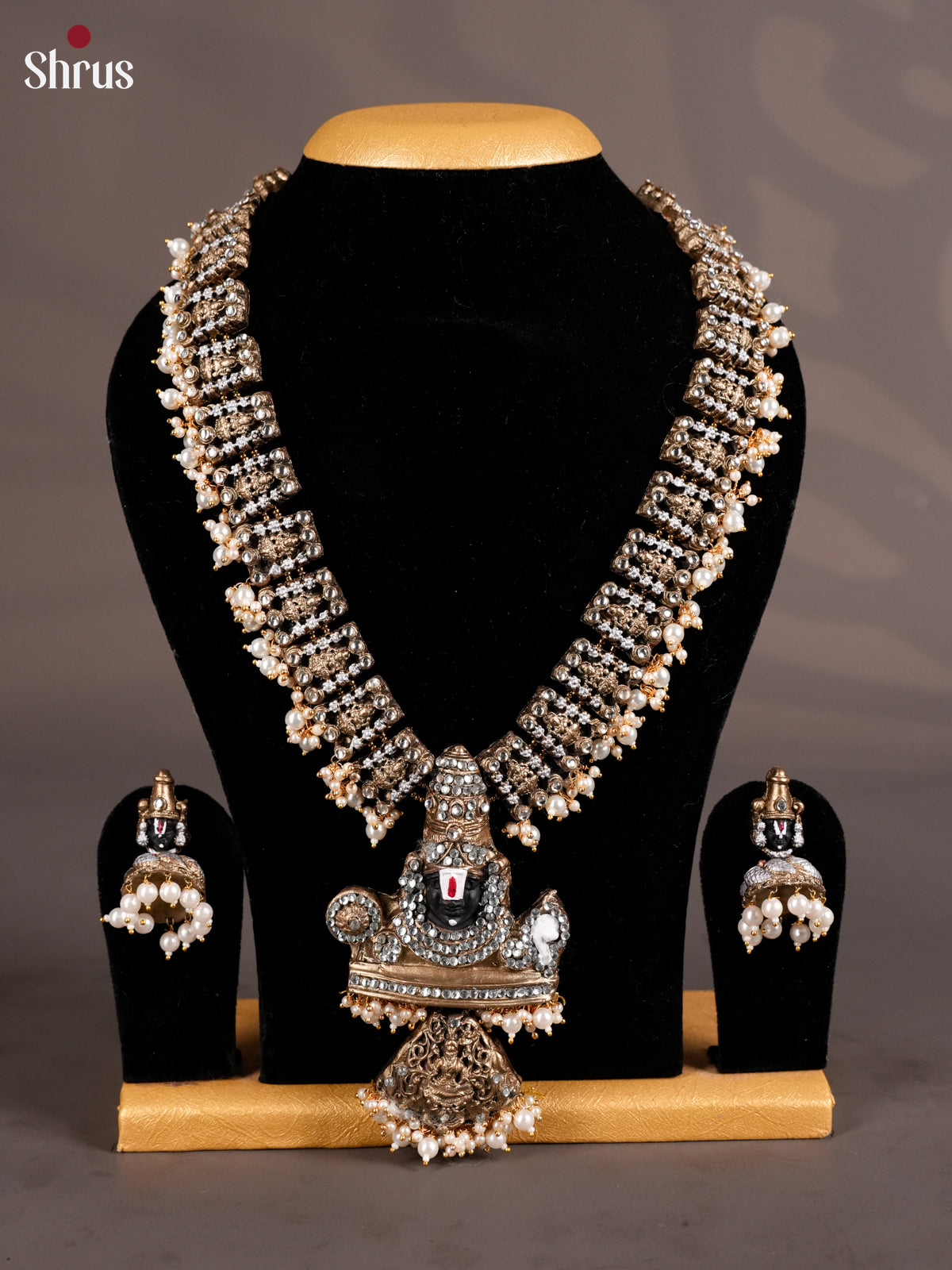DIvine Balaji necklace Terracotta set with earring -EAJ16023 - Shop on Shrus.com