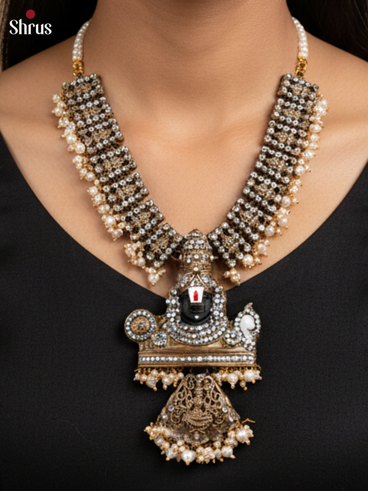 DIvine Balaji necklace Terracotta set with earring -EAJ16023 - Shop on Shrus.com
