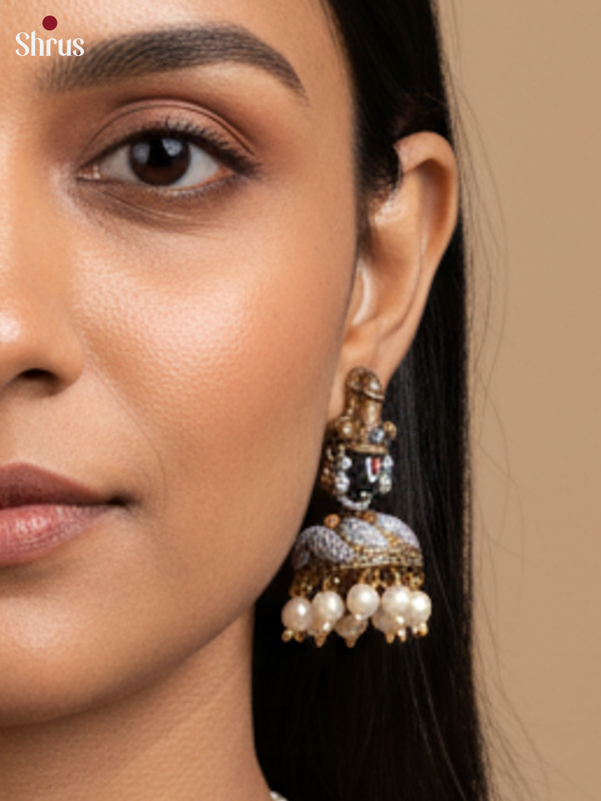 DIvine Balaji necklace Terracotta set with earring -EAJ16023 - Shop on Shrus.com