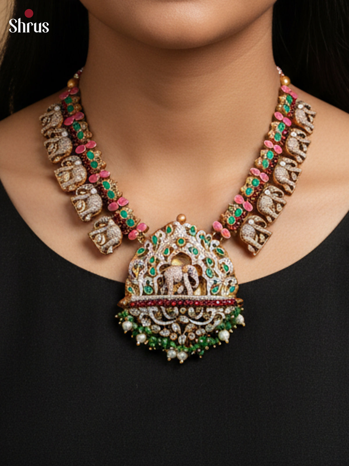 Stunning Elephant Necklace Terracota set -EAJ16024 - Shop on Shrus.com