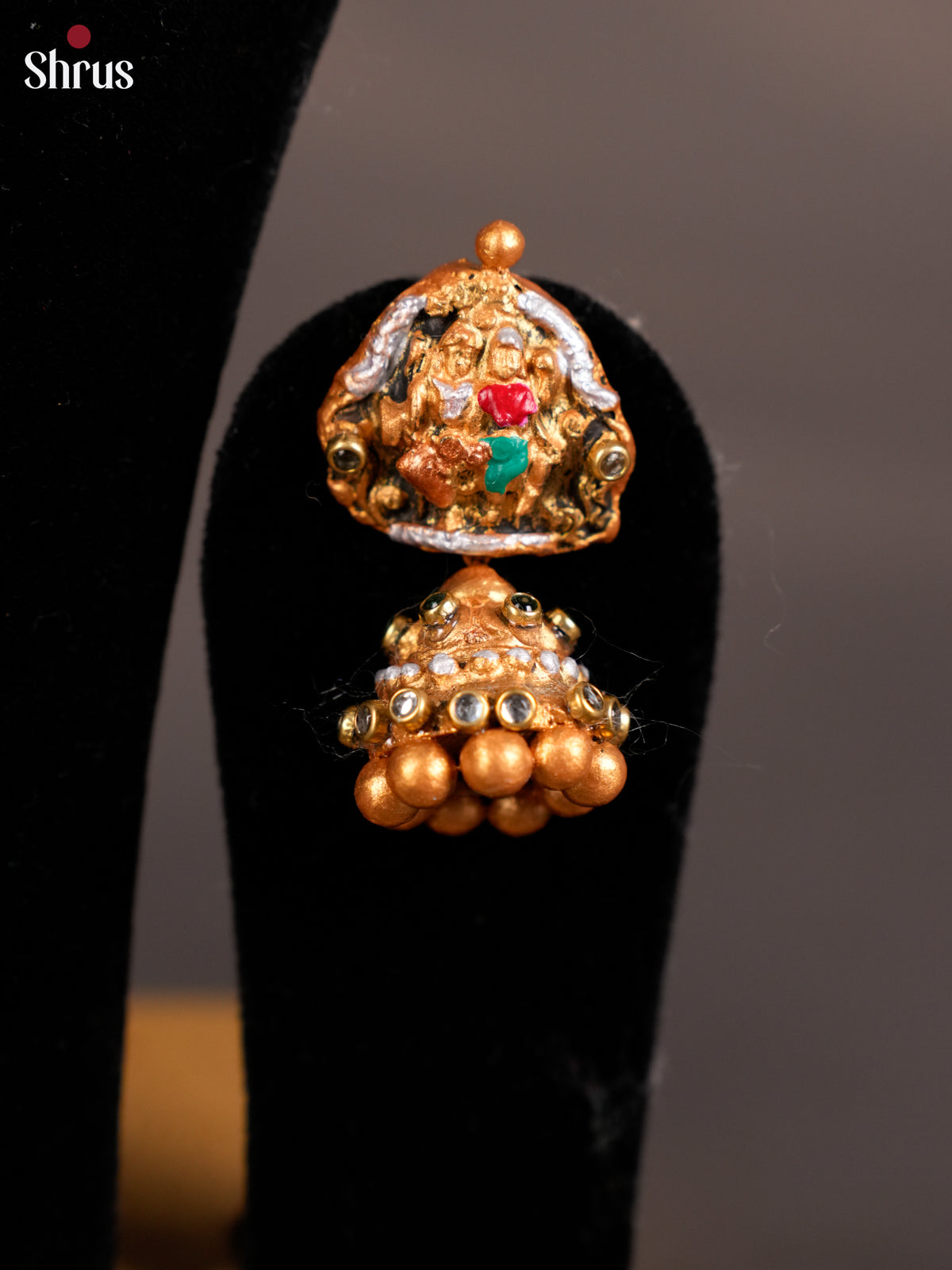 Handcrafted Shiv parivar Necklace Terra cotta set - EAJ16026 - Shop on Shrus.com