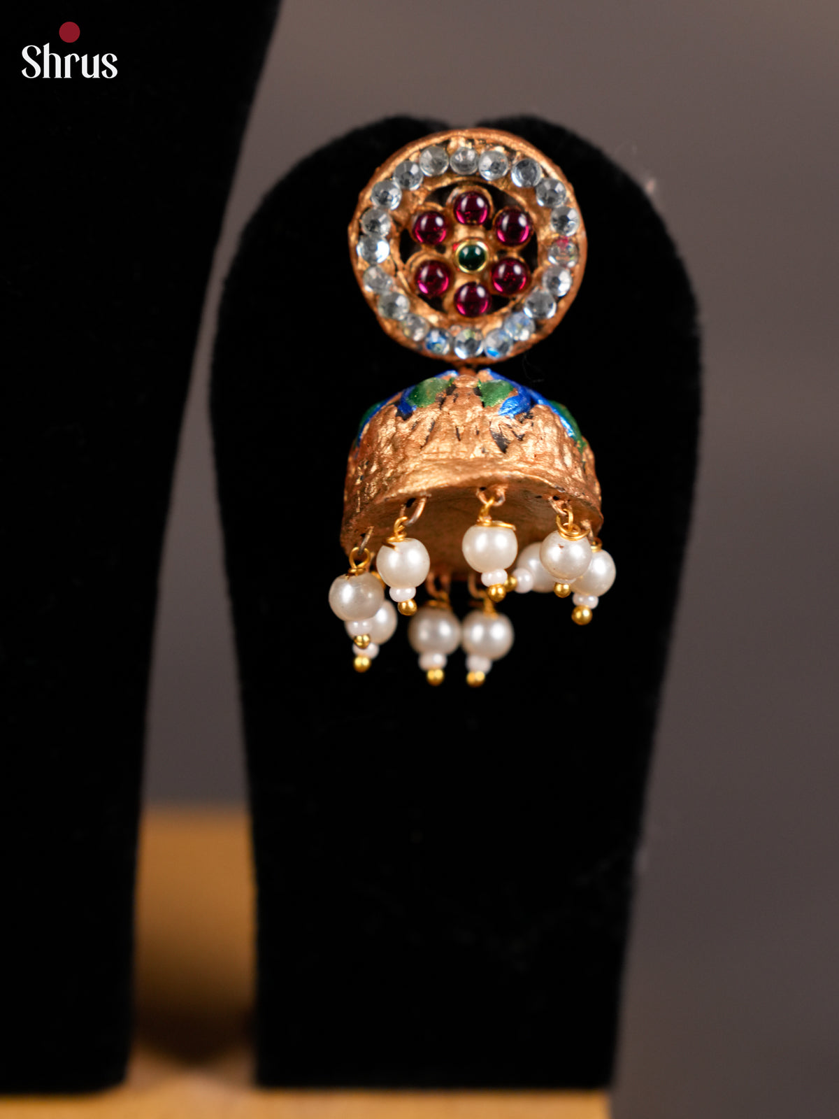 Handcrafted Peacock necklace Terracotta set - EAJ16036 - Shop on Shrus.com