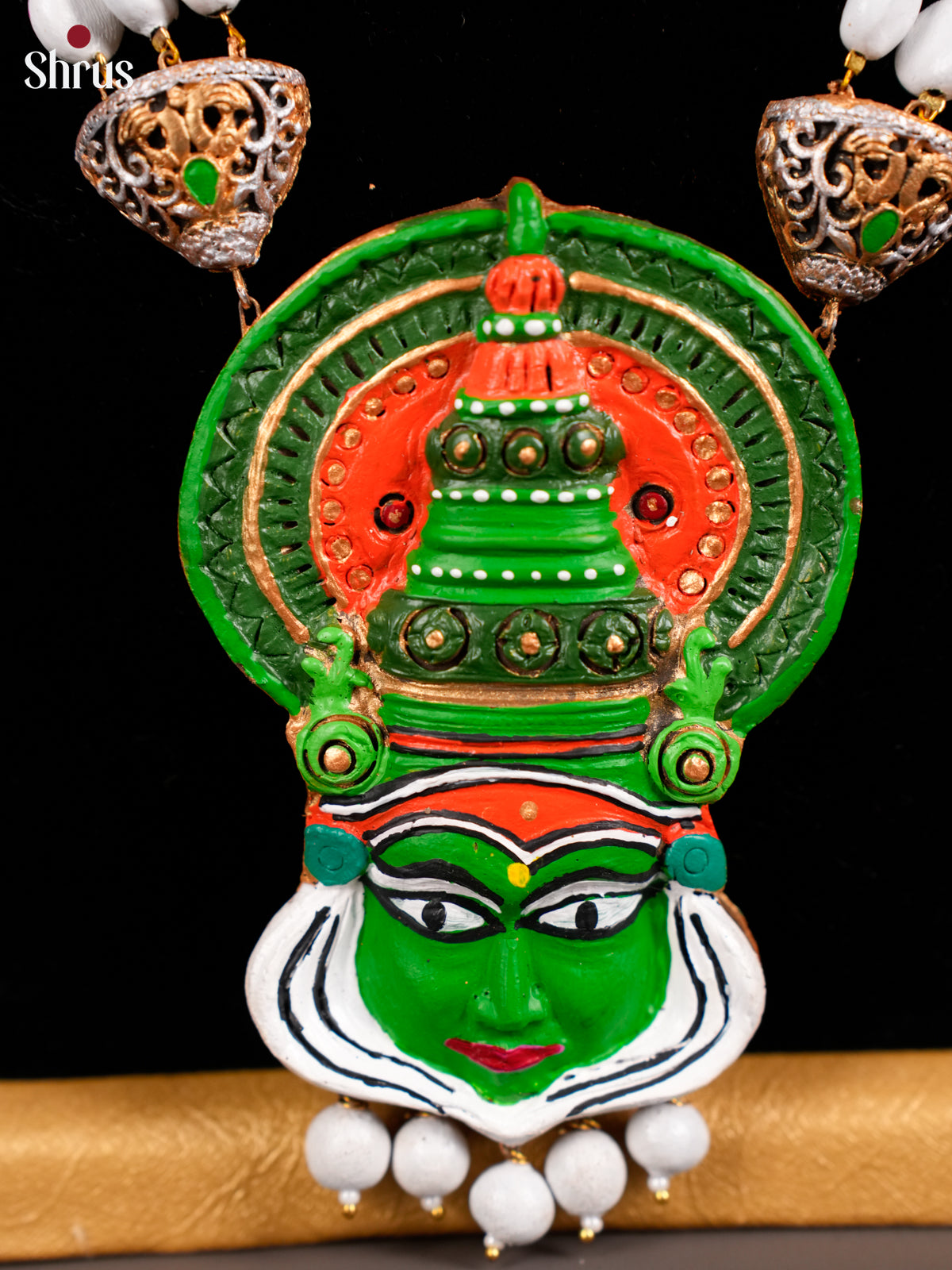 Classic Kathakali Terracotta Set with Jhumkas - EAJ16041 - Shop on Shrus.com