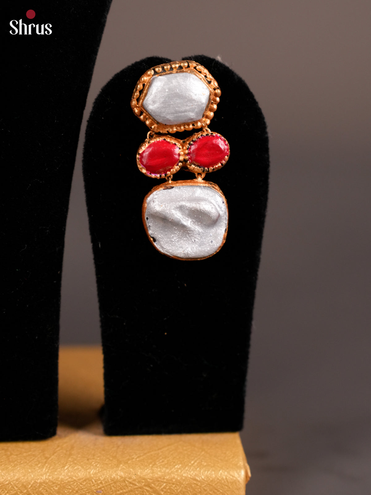 Charming Handpainted floral design Terracotta set with stud earring - EAJ16044 - Shop on Shrus.com