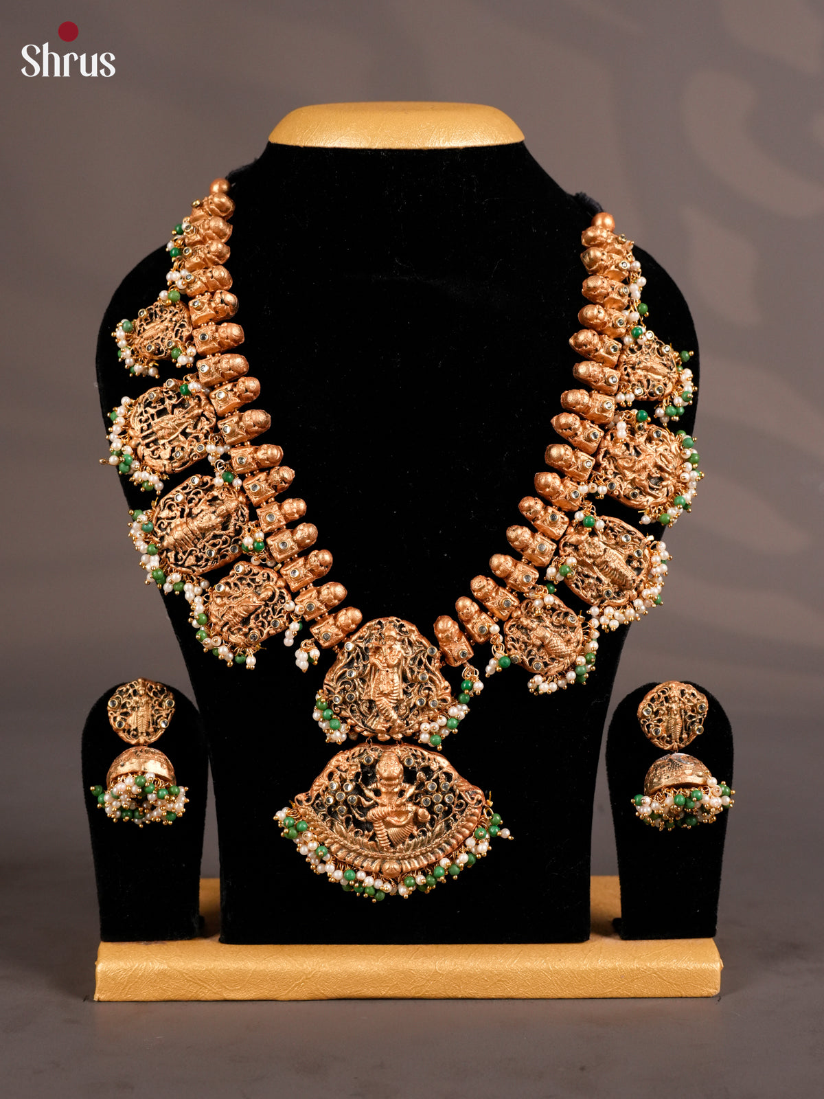 Exquisite Handcrafted Vishnu Dasavatharam Terracotta Necklace -EAJ20002 - Shop on Shrus.com