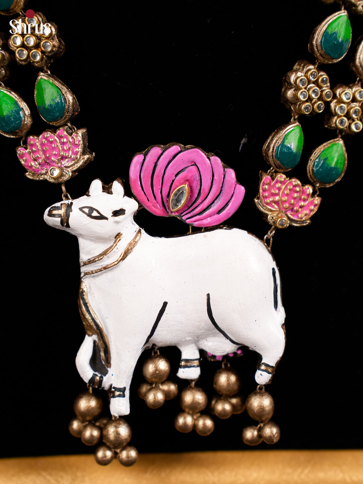 Exquisite Pichwai necklace TerraCotta set - EAJ20013