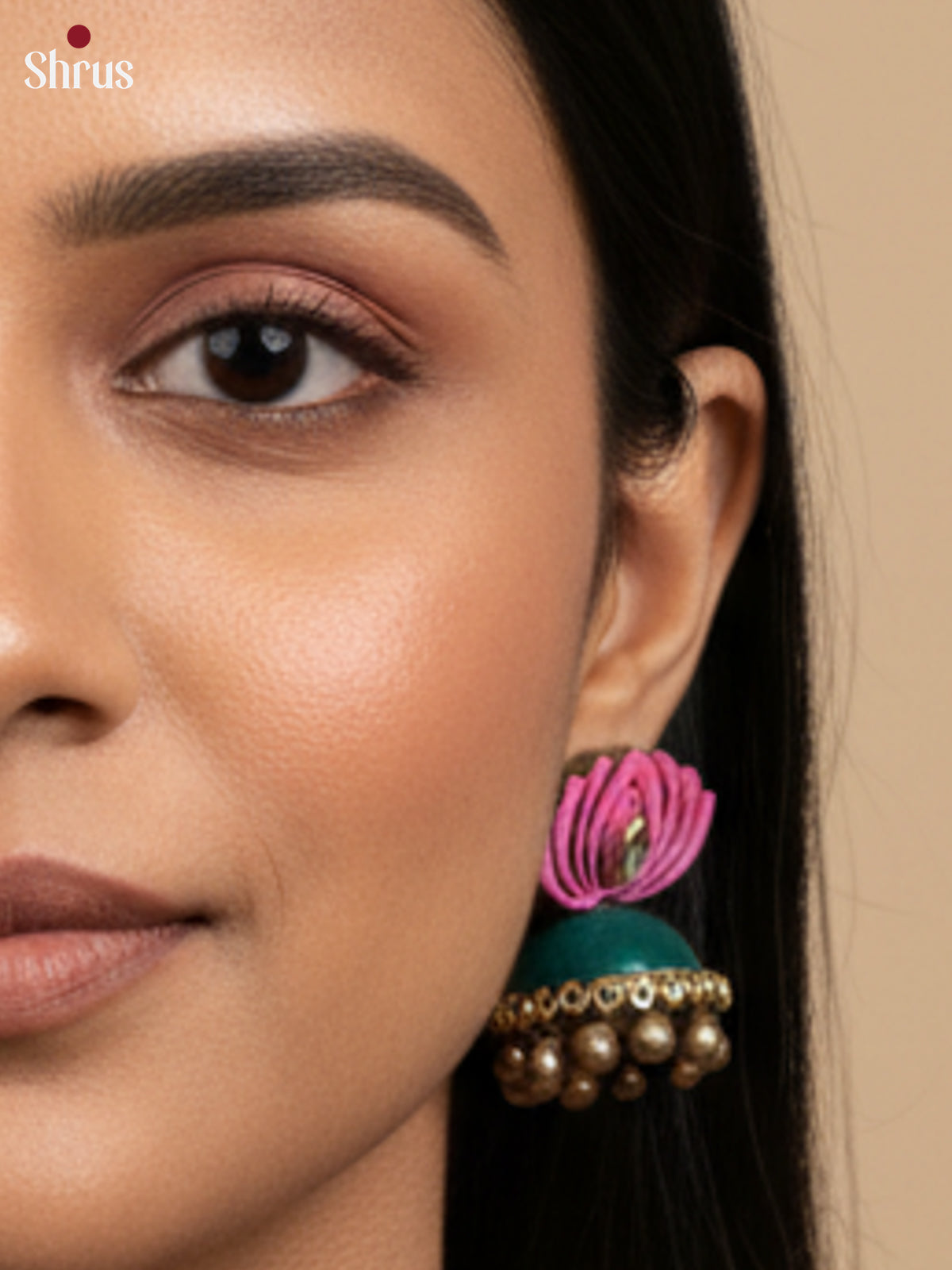 Exquisite Pichwai necklace TerraCotta set - EAJ20013