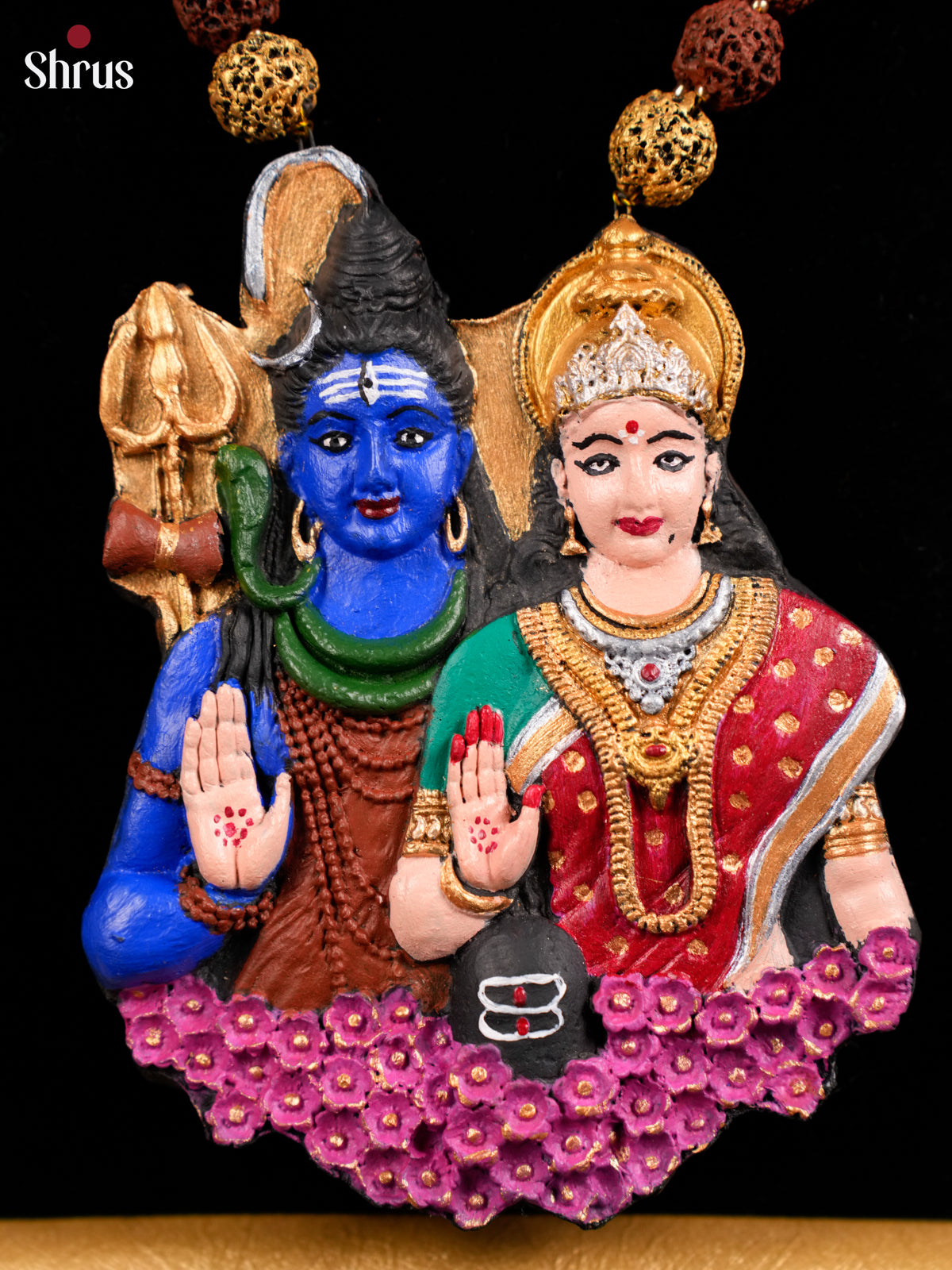 Elegant Handcrafted Shiv Parvathy necklace Terracotta set -EAJ20014 - Shop on Shrus.com