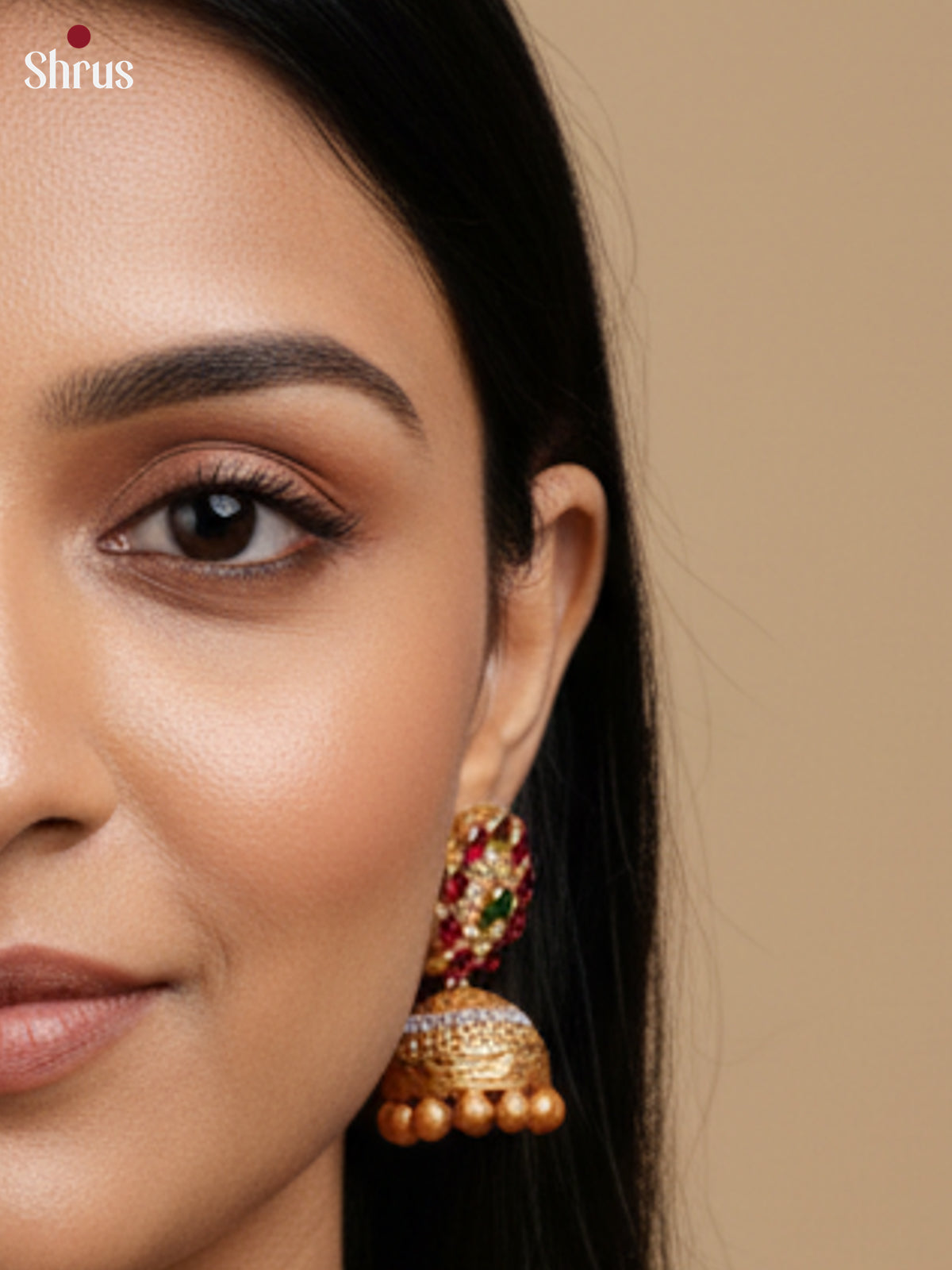 Exquisite Peacock Design Haram terracotta set with kemp stones - EAJ24004 - Shop on Shrus.com