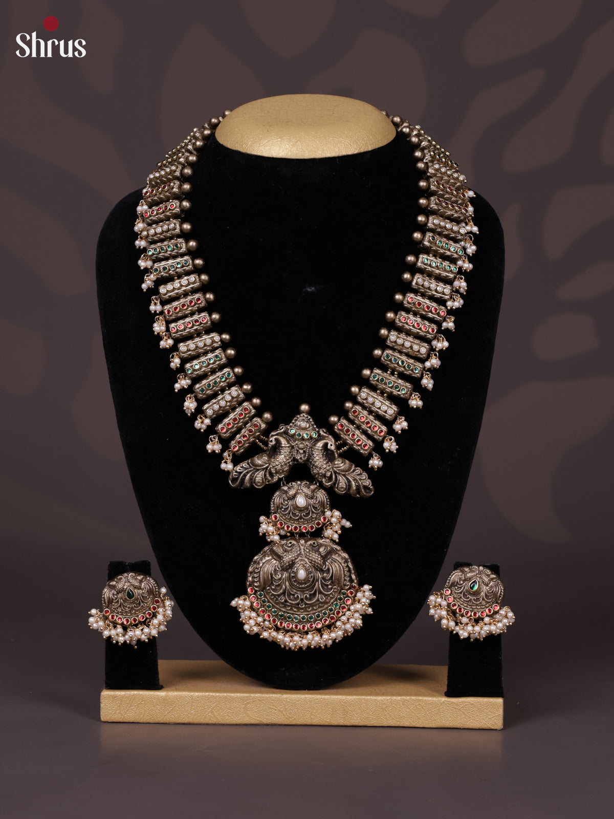 Antique Peacock design handpainted Terra cotta set -EAJ24016