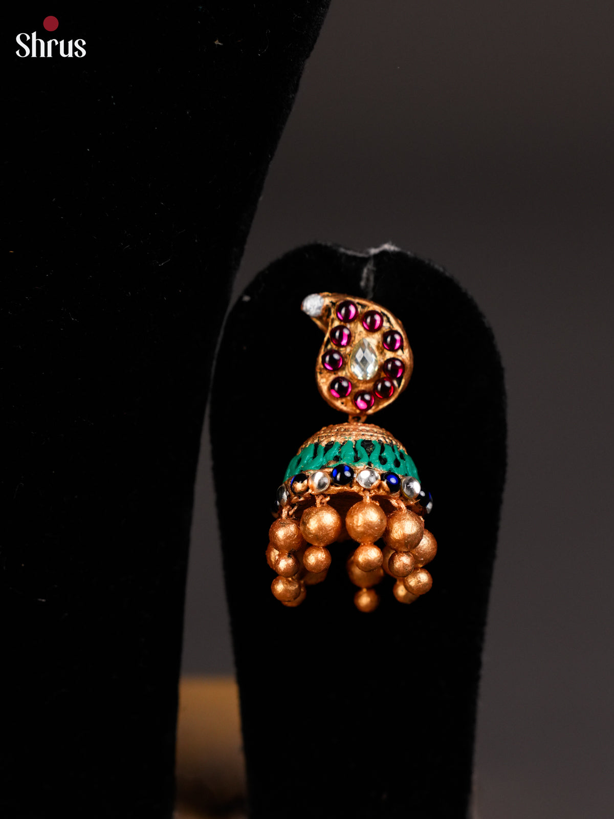 Rustic Manga Terracotta necklace set with Natarajar pendant - EAJ24017