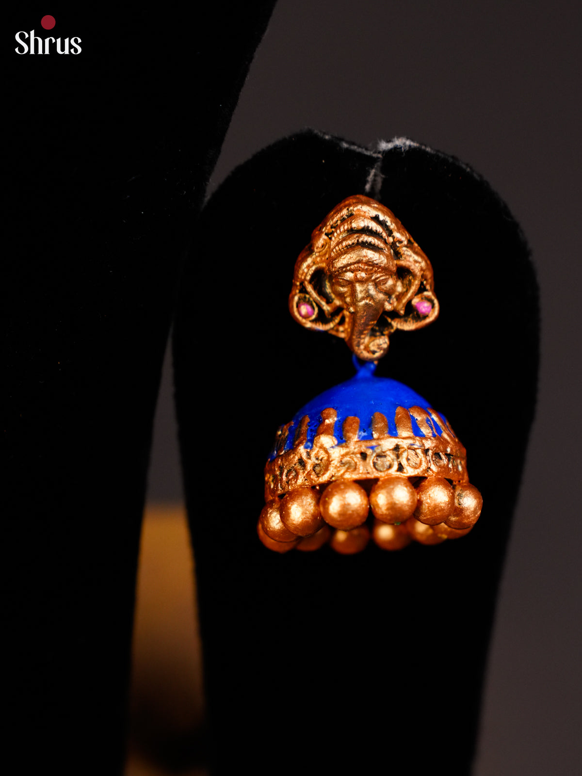 Handcrafted Divine Ganesha Necklace Terracotta set with jhumka -EAJ24019 - Shop on Shrus.com