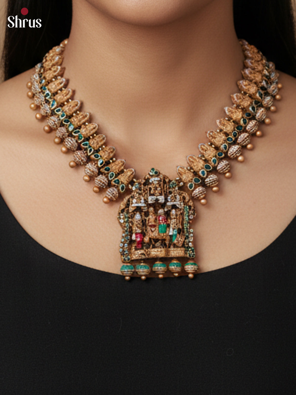 Rustic Shiv Parivar Terracotta Set with Jhumkas - EAJ30019 - Shop on Shrus.com