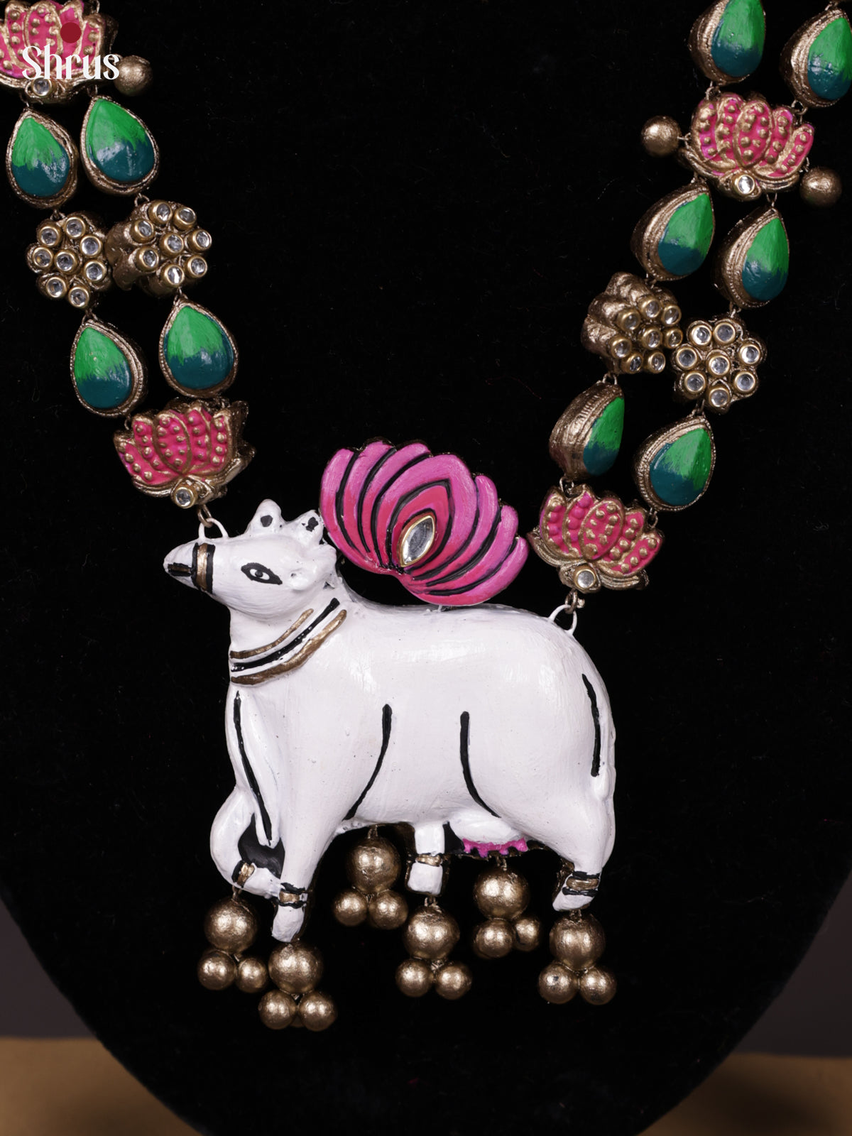 Handcrafted Pichwai terracotta haram set - EAJ30030