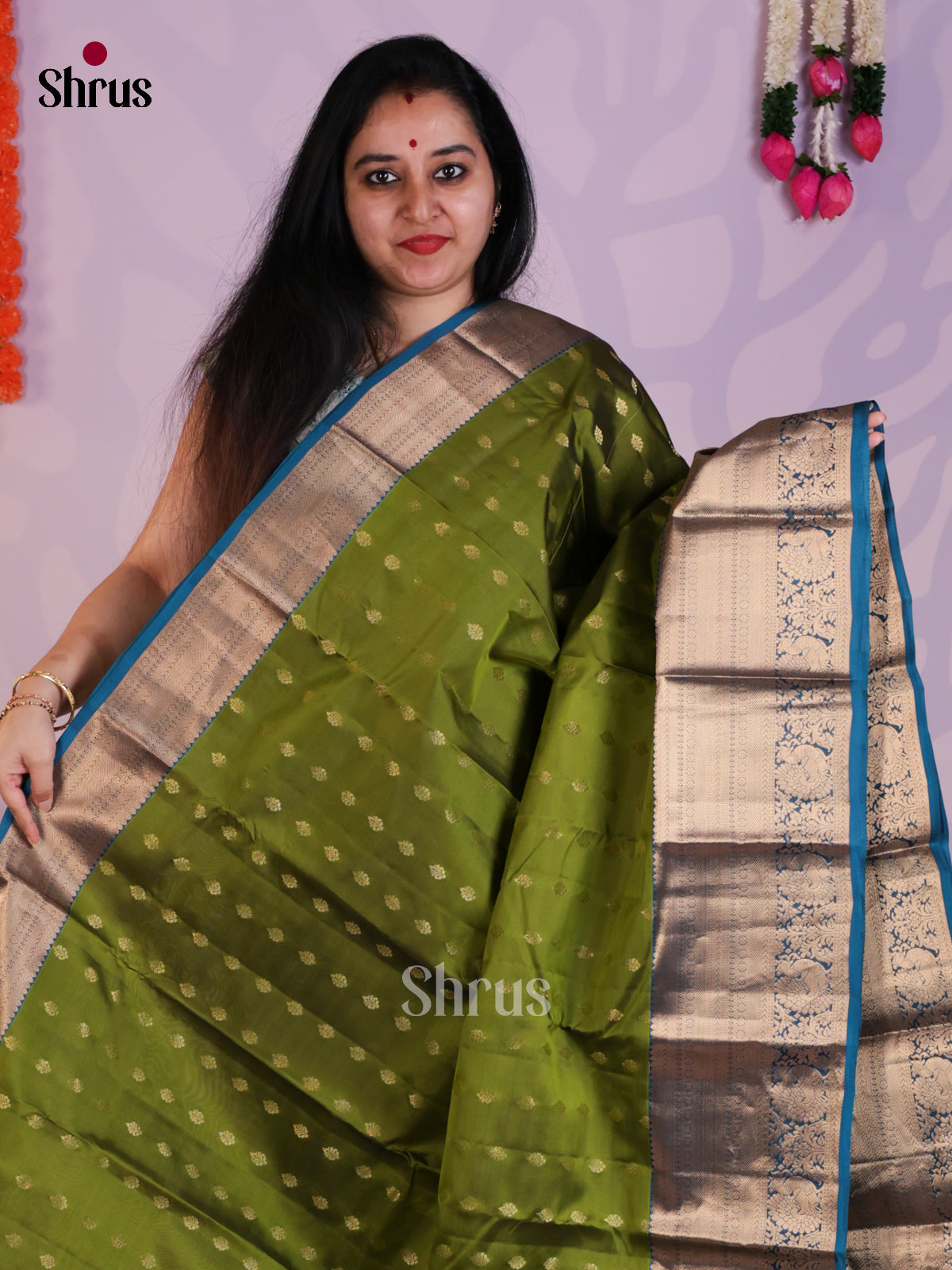EAS03040 - Kanchipuram Butta design Saree - Shop on Shrus.com