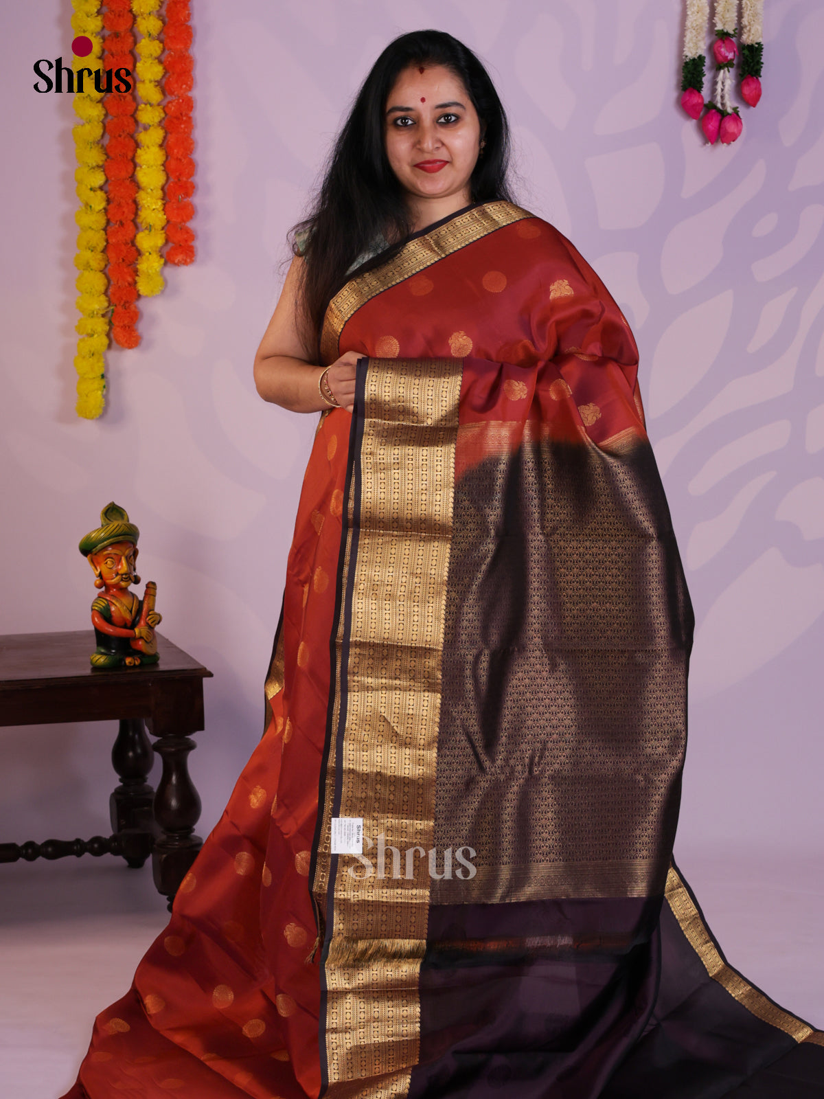 EAS03052 - Kanchipuram Butta design Saree - Shop on Shrus.com