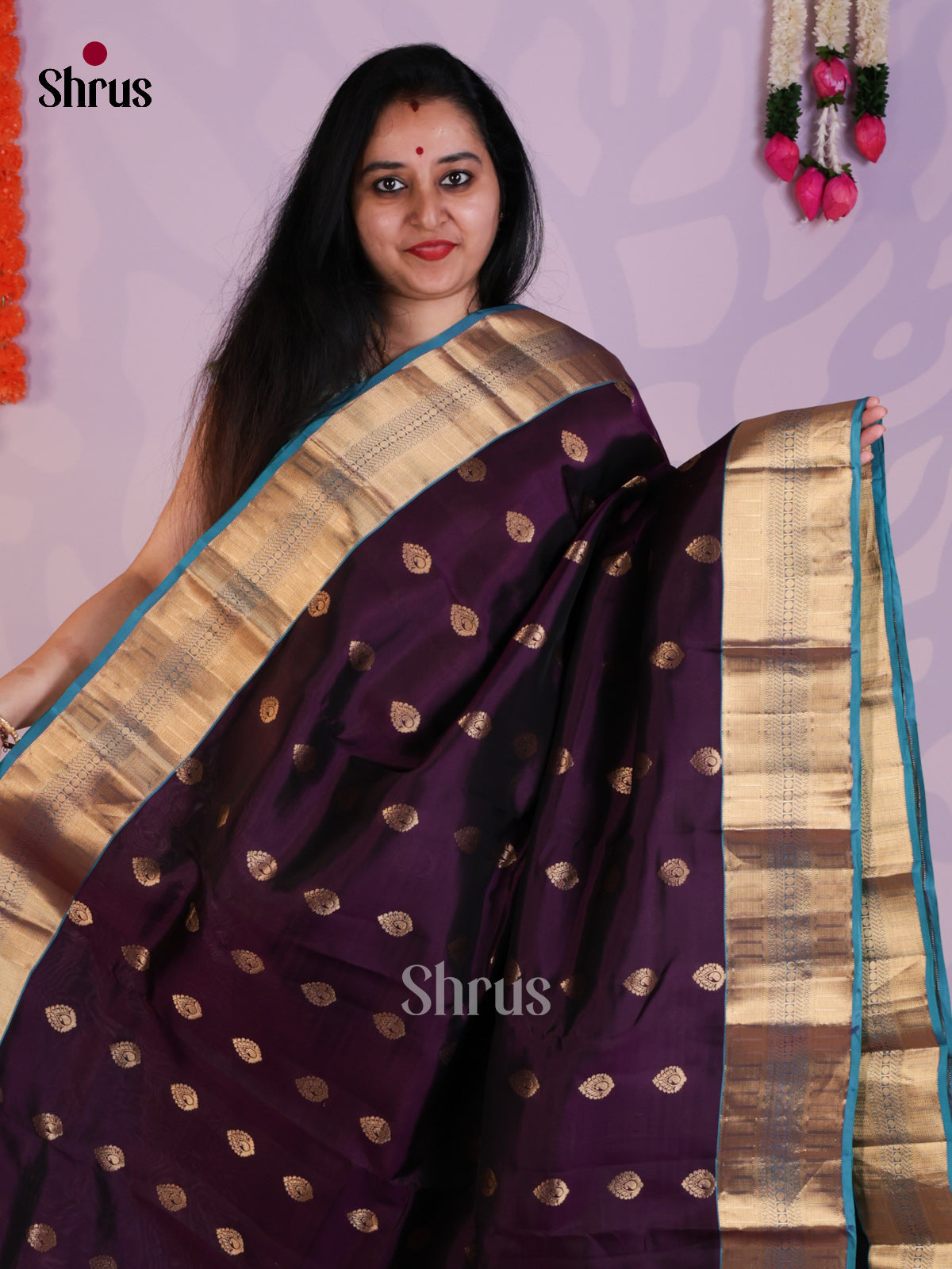 EAS03056 - Kanchipuram Butta design Saree - Shop on Shrus.com