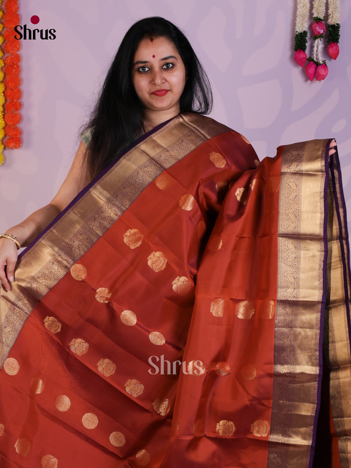 EAS03060 - Kanchipuram Butta design Saree - Shop on Shrus.com