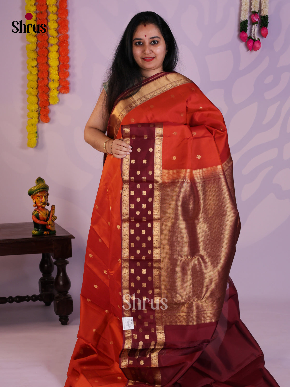 EAS03063 - Kanchipuram Korvai Butta Saree - Shop on Shrus.com
