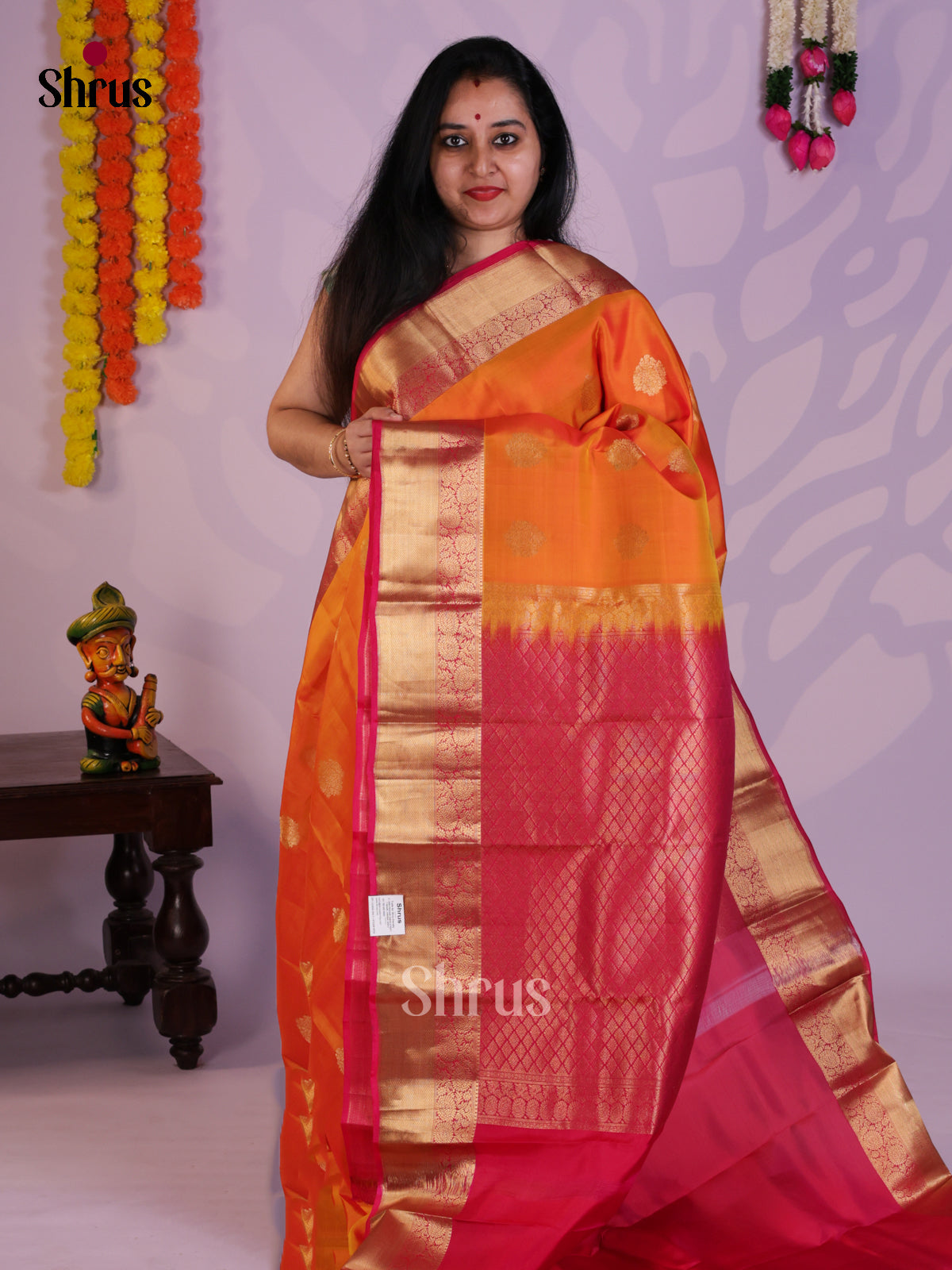 EAS03066 - Kanchipuram Korvai Butta Saree - Shop on Shrus.com