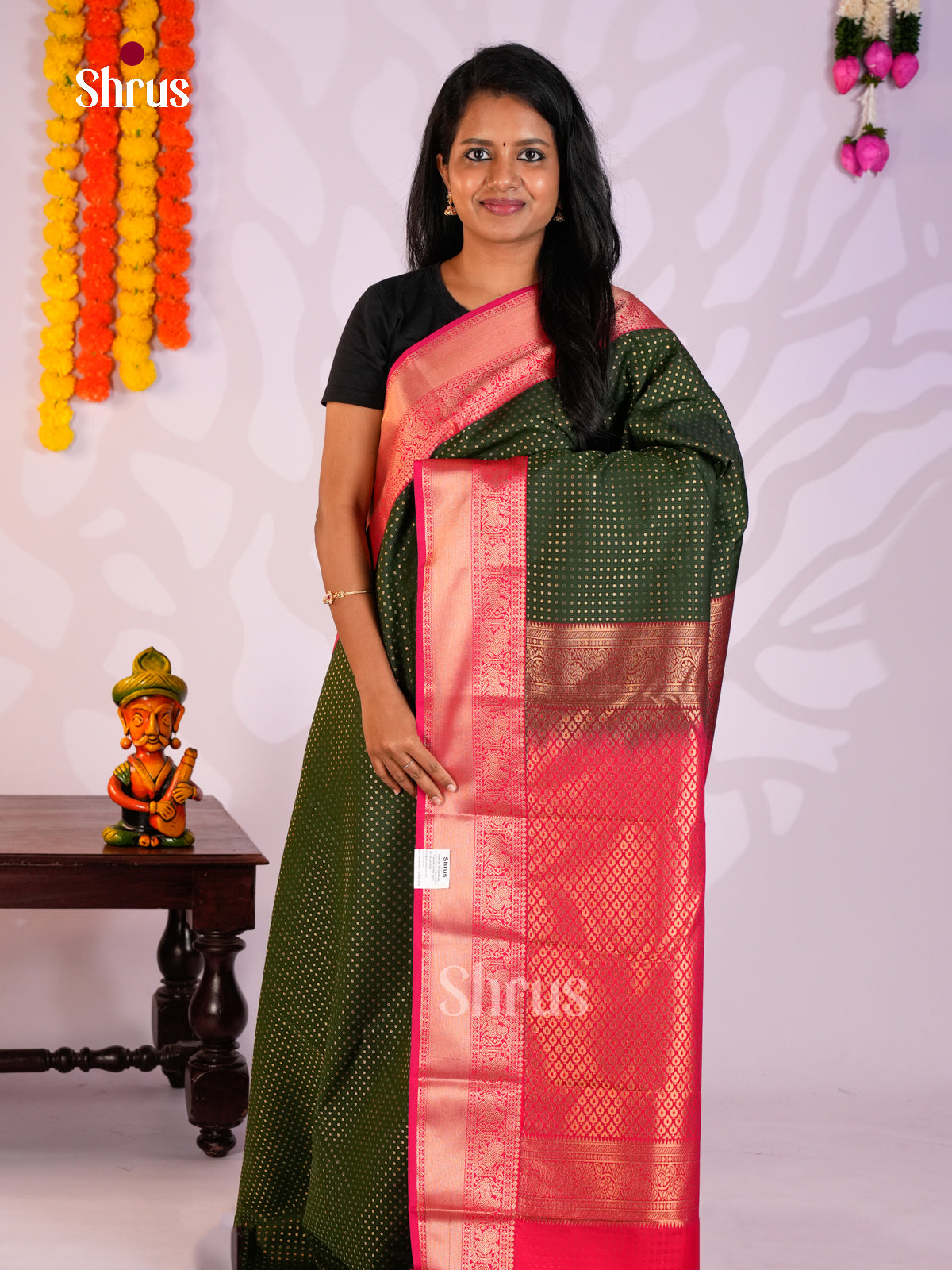 EAS05001 - Semi Kanchipuram Saree - Shop on Shrus.com