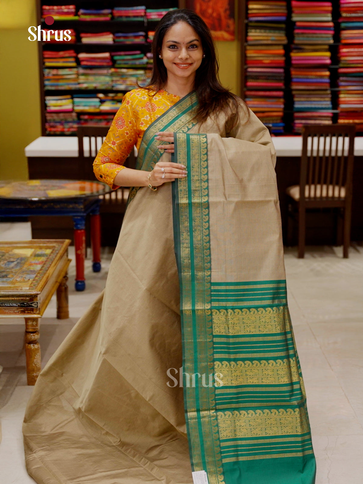 Silkcotton-halfpure Saree - EAS06101 - Shop on Shrus.com