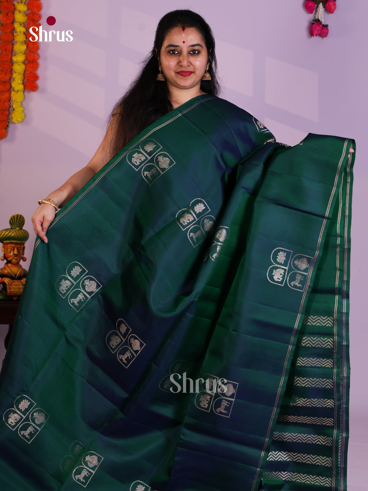 EAS08204 - Soft Silk Saree - Shop on Shrus.com