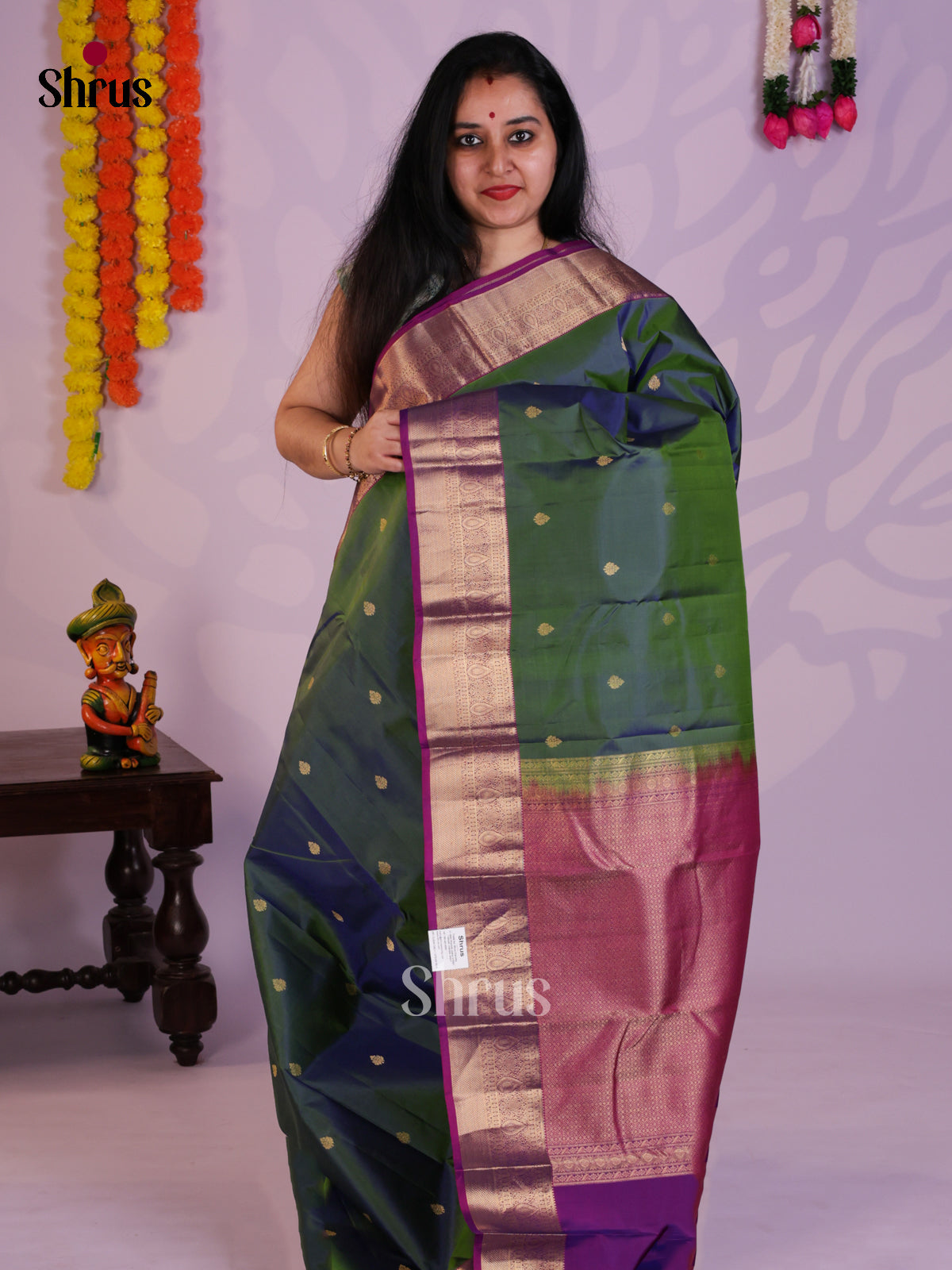 EAS08240 - Kanchipuram silk Saree - Shop on Shrus.com