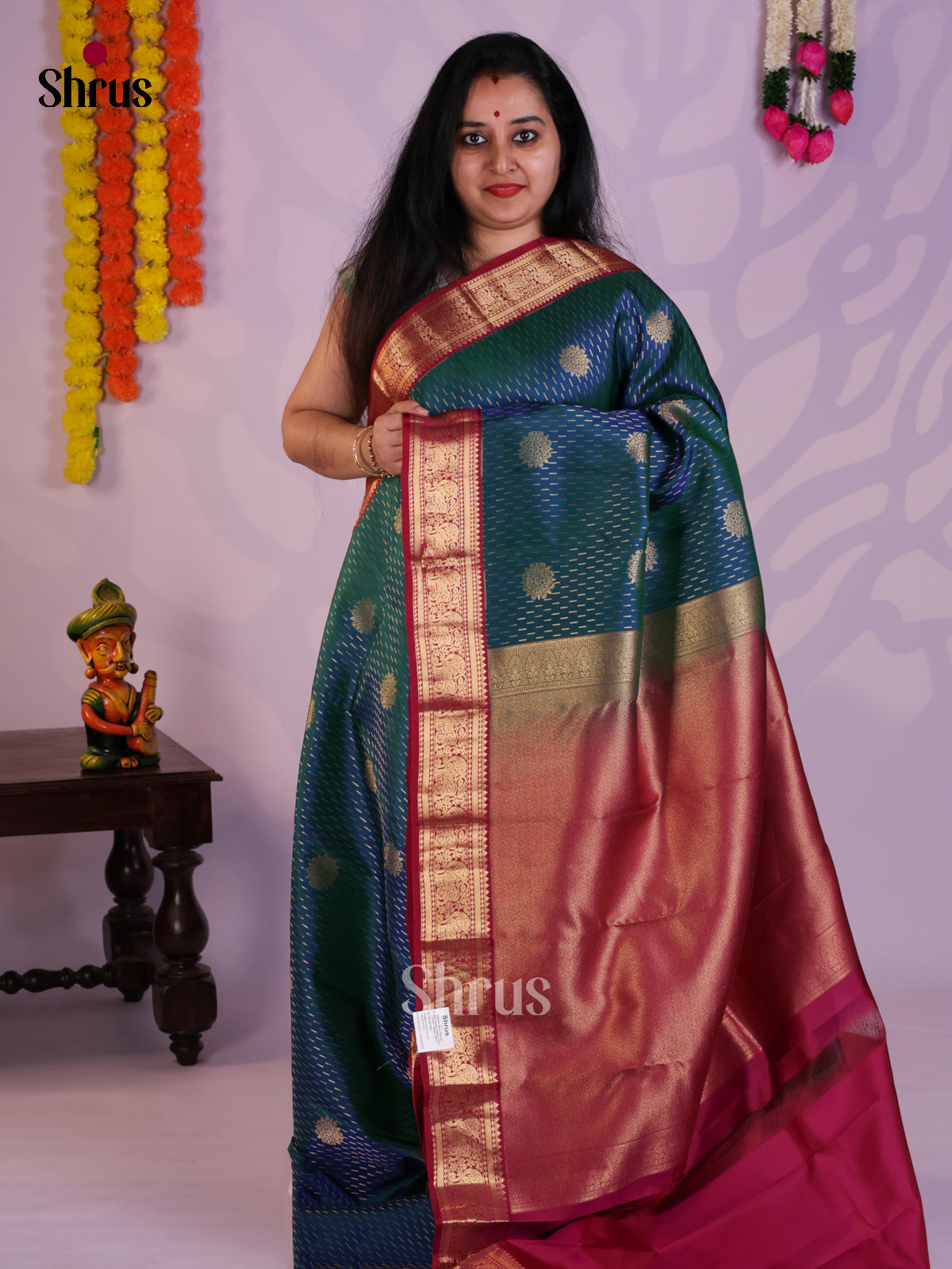 EAS08282 - Kanchipuram-halfpure Saree - Shop on Shrus.com