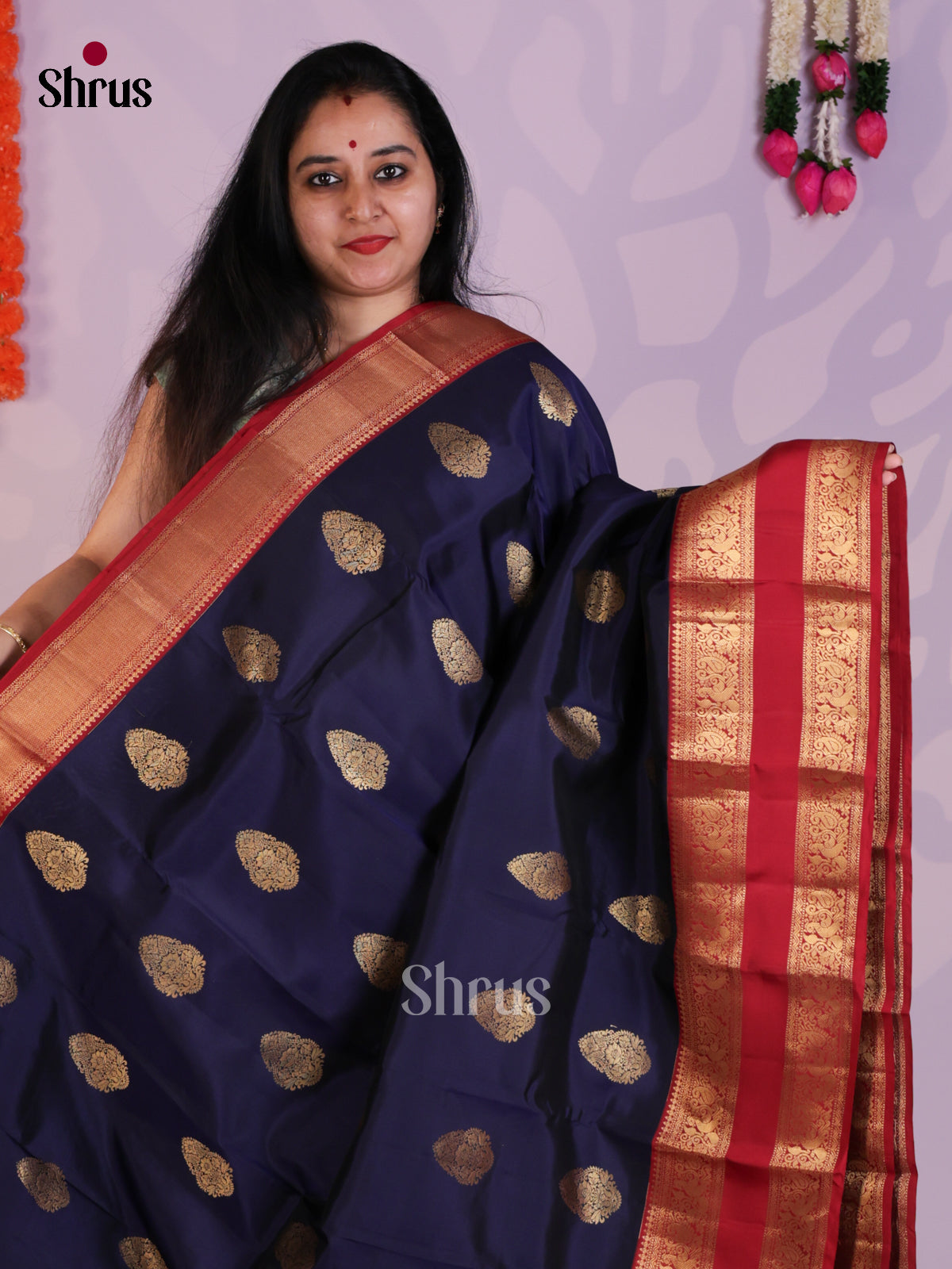 EAS08301 - Kanchipuram-halfpure Saree - Shop on Shrus.com