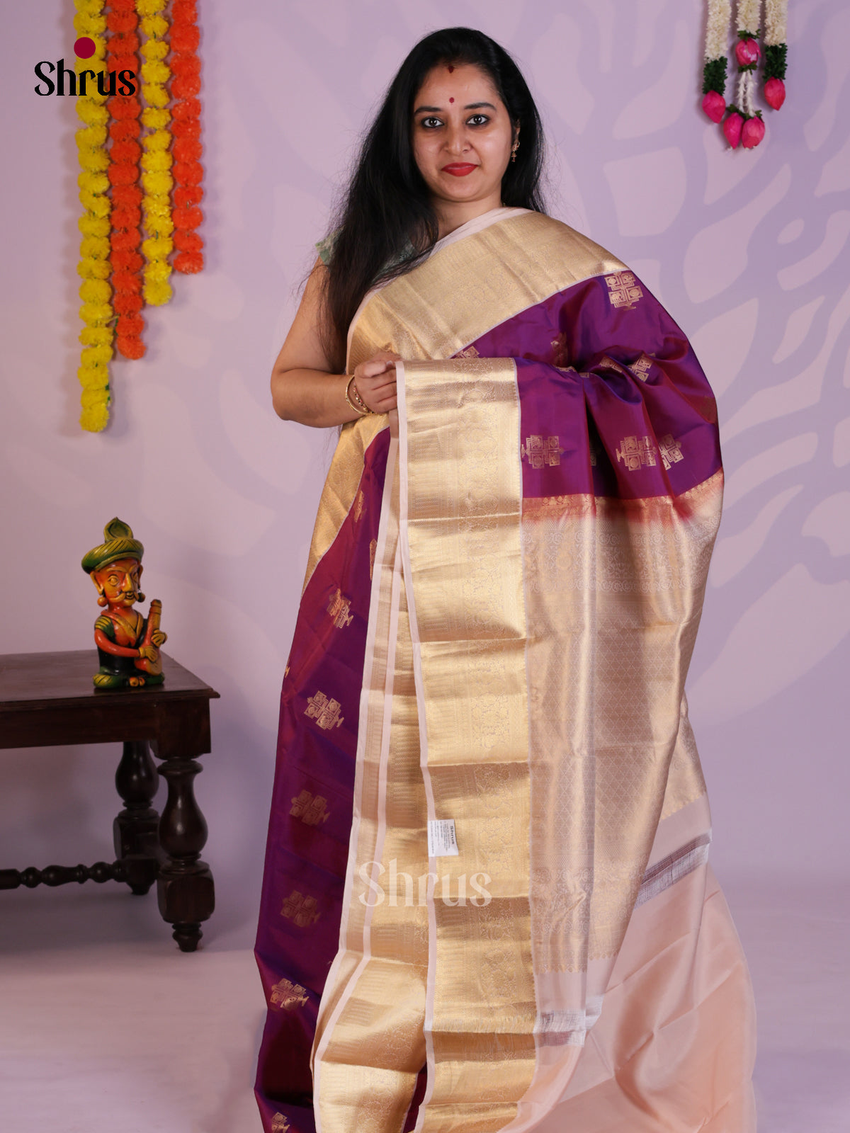 EAS08305 - Kanchipuram-halfpure Saree - Shop on Shrus.com