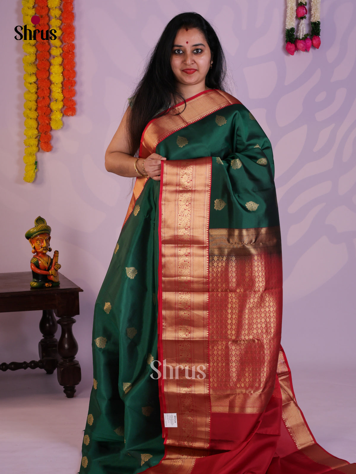 EAS08308 - Kanchipuram-halfpure Saree - Shop on Shrus.com